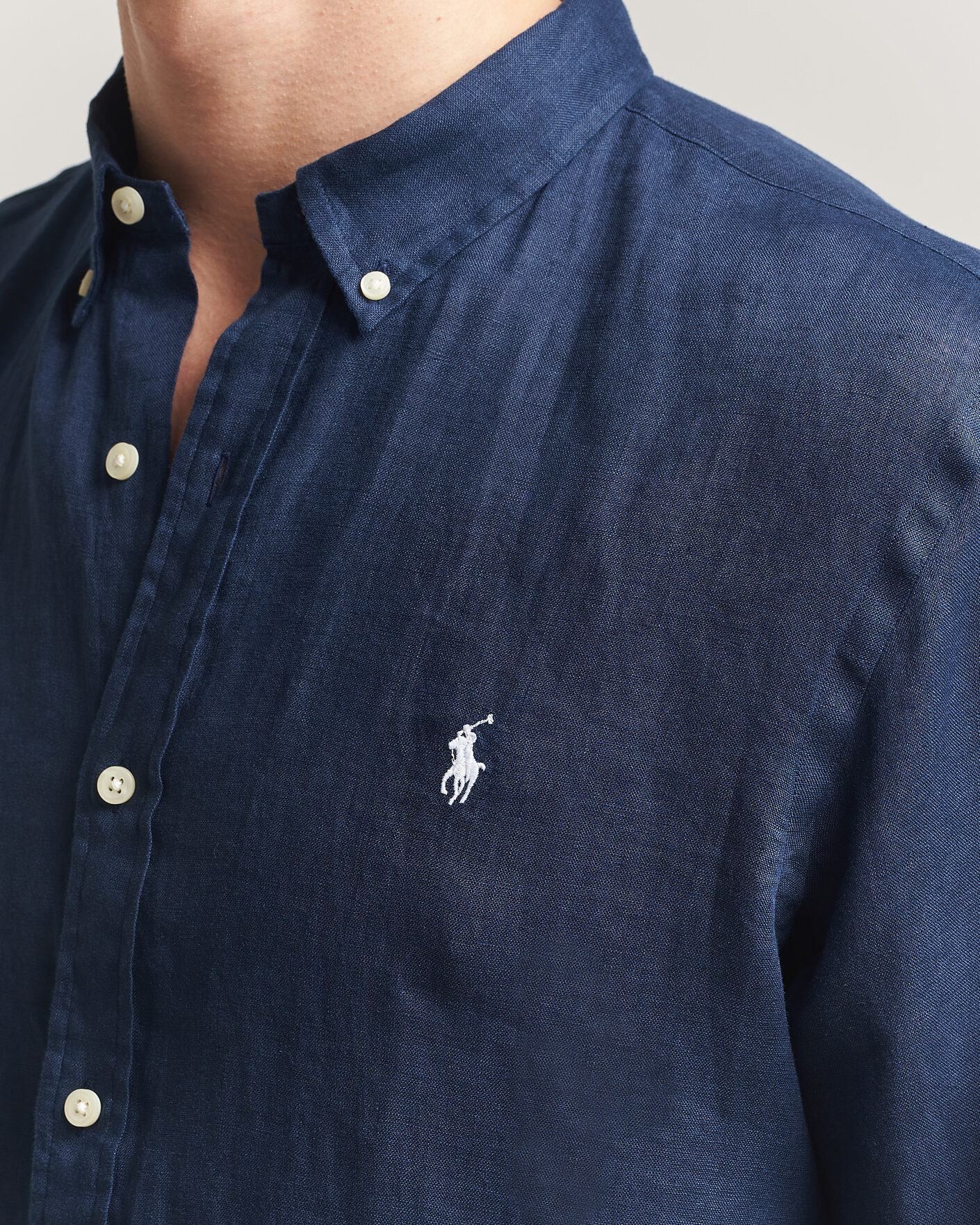 Hombres | Camisas | Polo Ralph Lauren | Slim Fit Linen Shirt Newport Navy