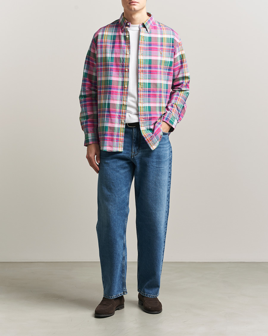 Hombres | Camisas | Polo Ralph Lauren | Custom Fit Checked Oxford Shirt Pink/Blue Multi