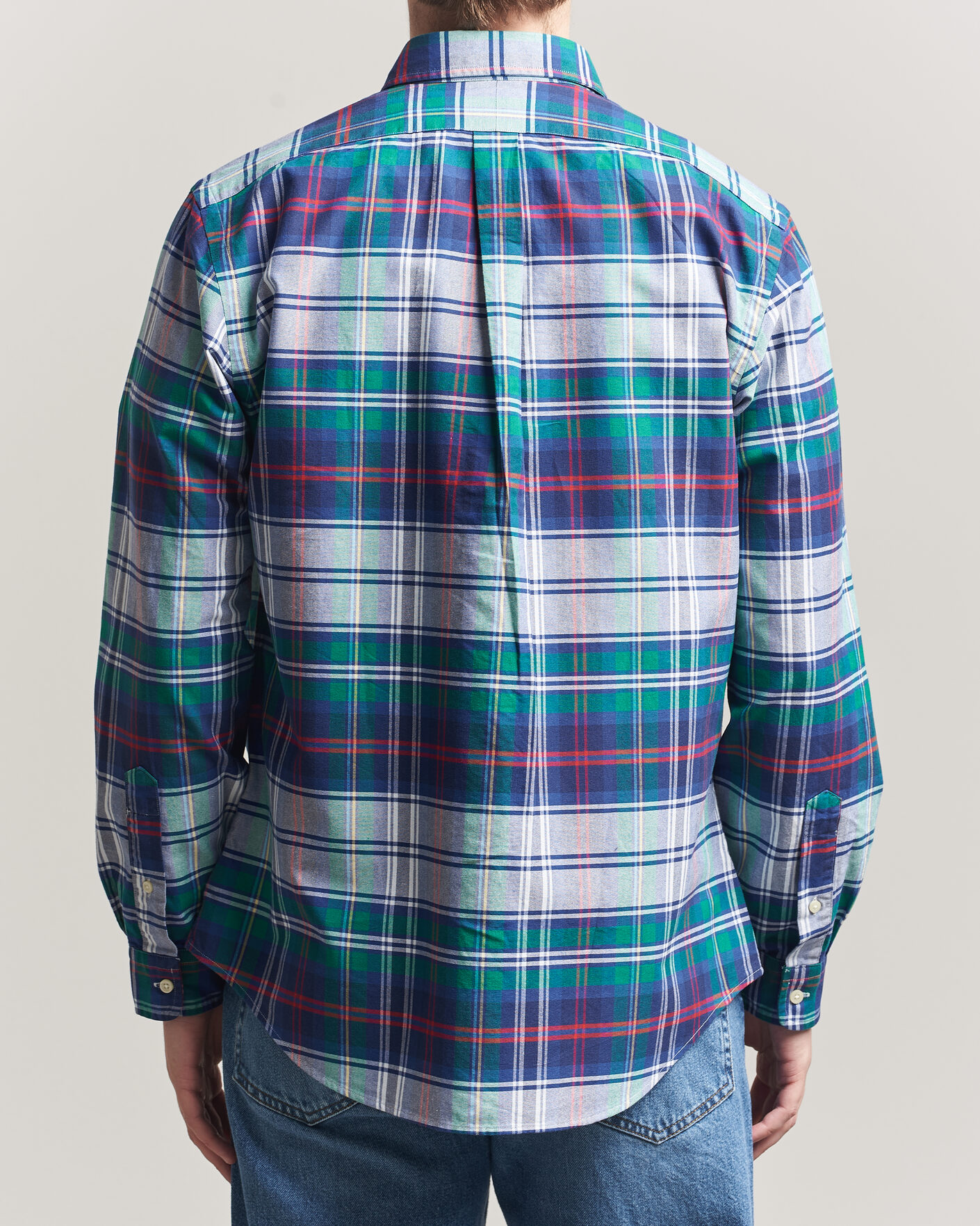Hombres | Camisas | Polo Ralph Lauren | Custom Fit Checked Oxford Shirt Green/Blue Multi