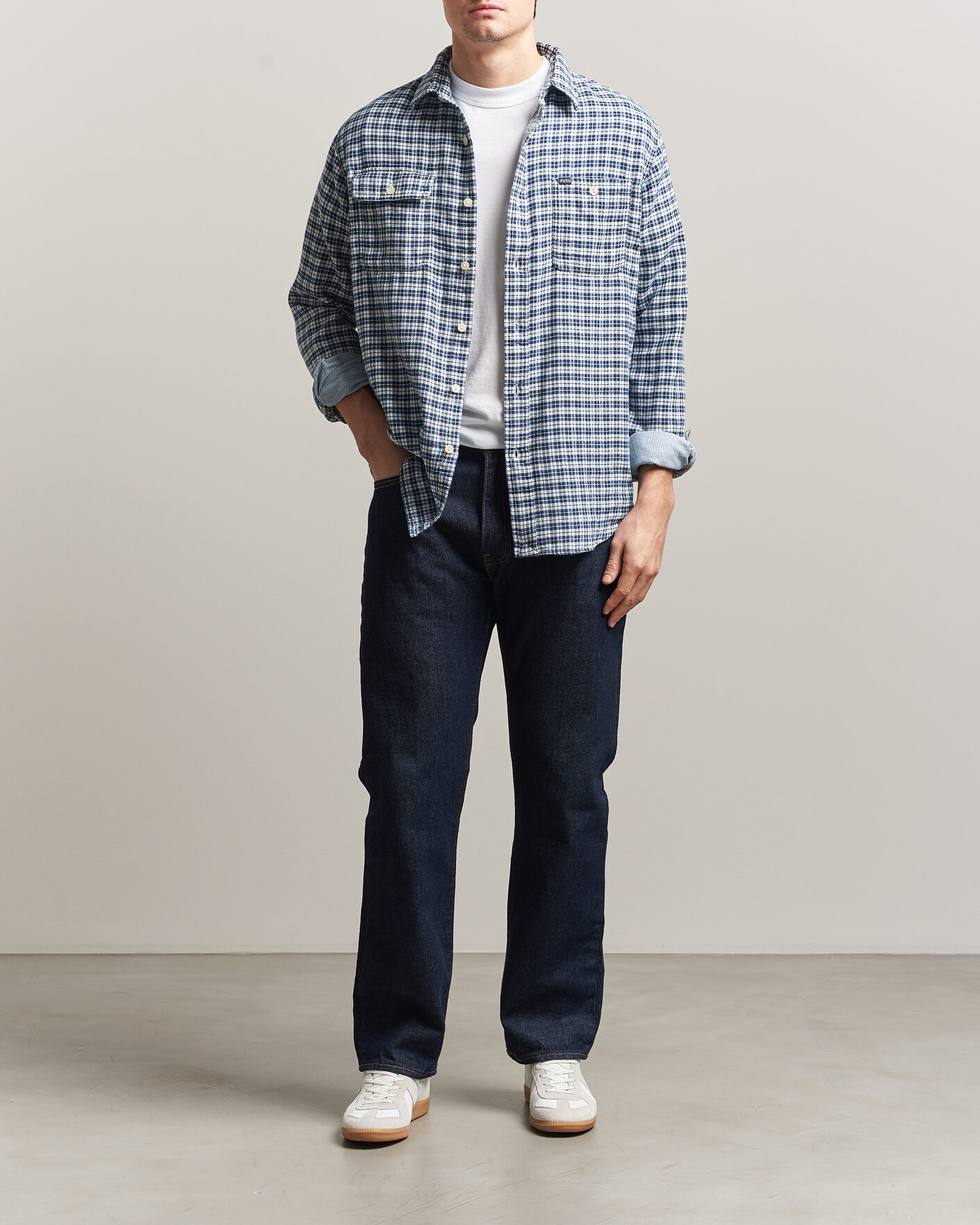 Hombres | Camisas | Polo Ralph Lauren | Double Faced Oxford Shirt Dark Indigo Cream