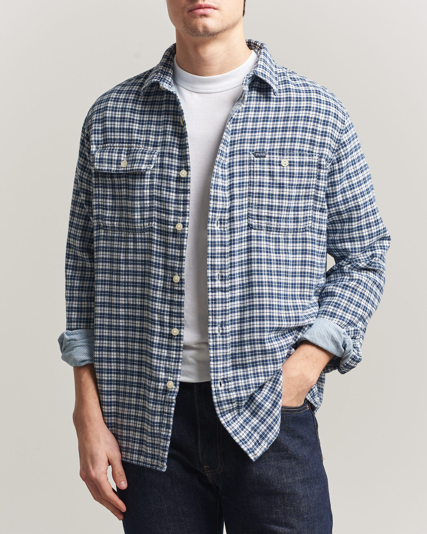 Hombres | Camisas | Polo Ralph Lauren | Double Faced Oxford Shirt Dark Indigo Cream