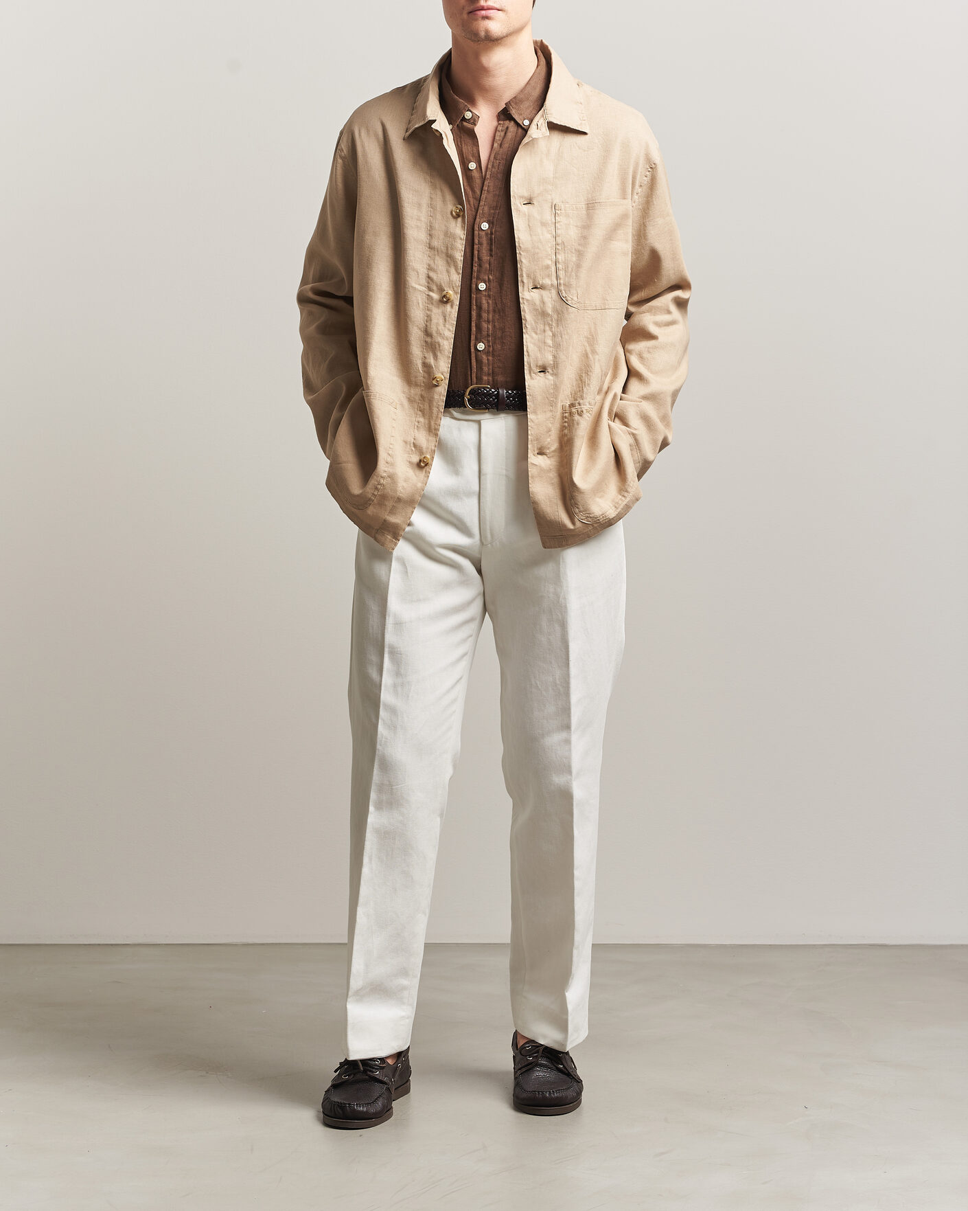 Hombres | Camisas | Polo Ralph Lauren | Stretch Linen Overshirt Coastal Beige