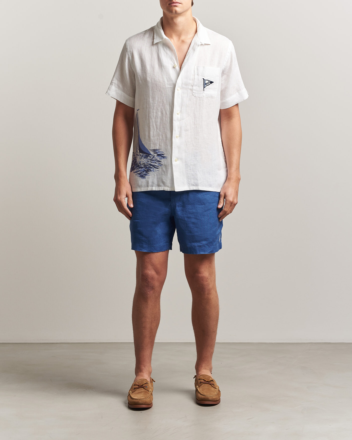 Hombres | Pantalones cortos | Polo Ralph Lauren | Dyed Linen Shorts Dusty Azure