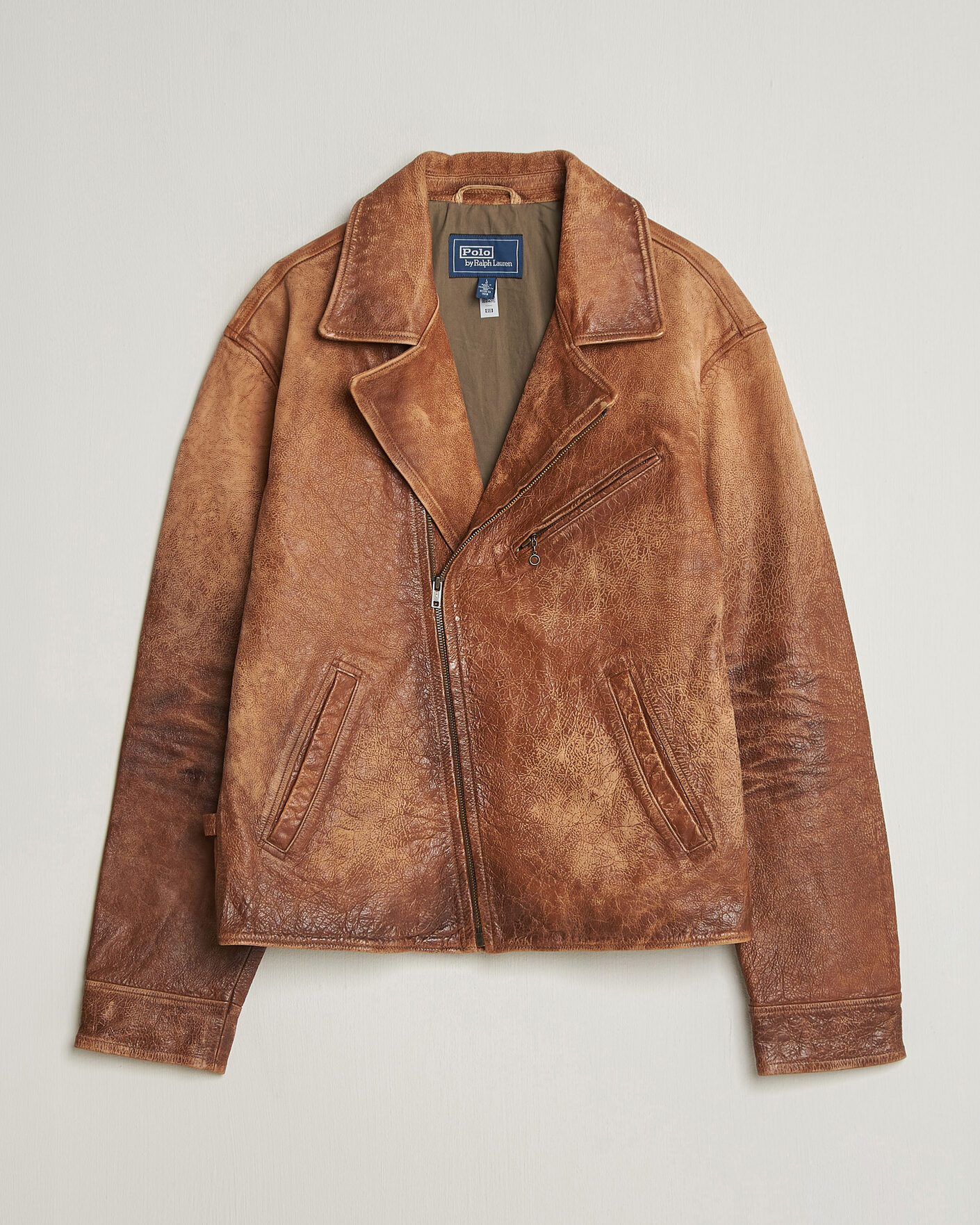 Hombres | Abrigos y chaquetas | Polo Ralph Lauren | Cow Leather Moto Jacket Brown
