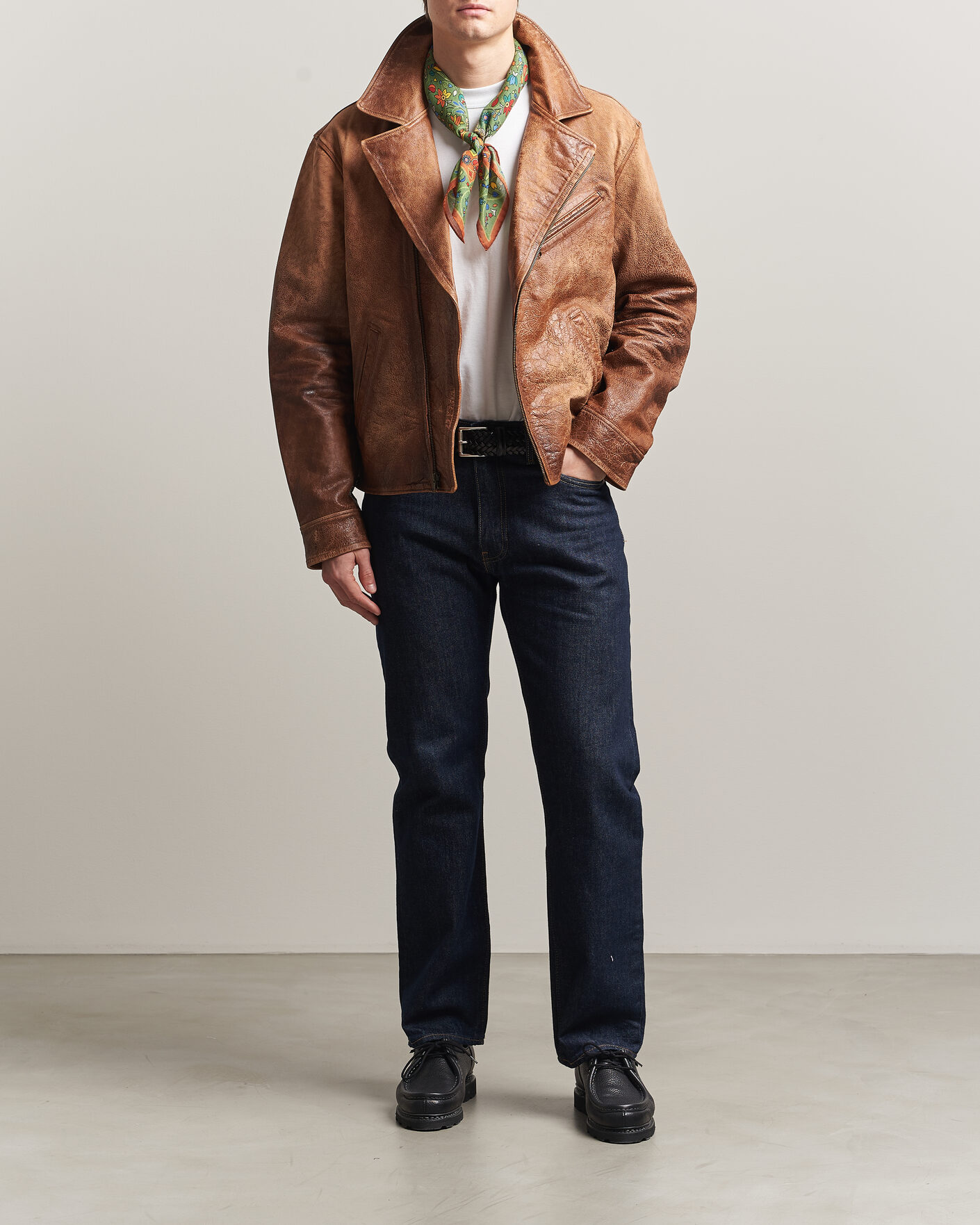 Hombres | Abrigos y chaquetas | Polo Ralph Lauren | Cow Leather Moto Jacket Brown