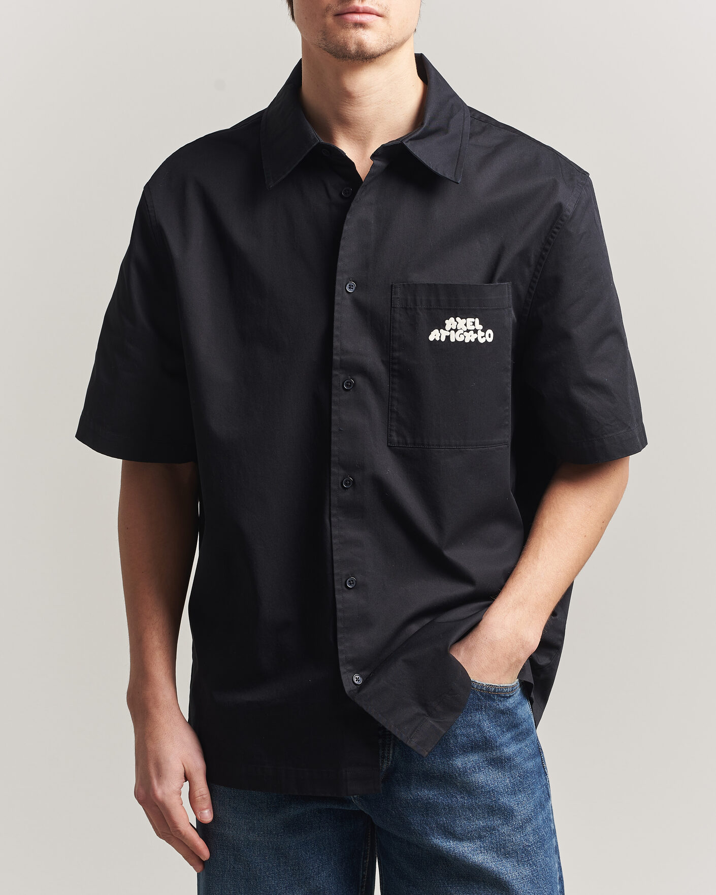 Hombres | Camisas | Axel Arigato | Drew Short Sleeve Shirt Black