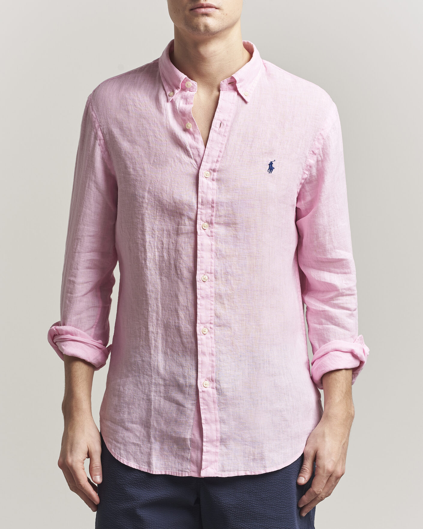 Hombres | Camisas | Polo Ralph Lauren | Slim Fit Linen Shirt Carmel Pink