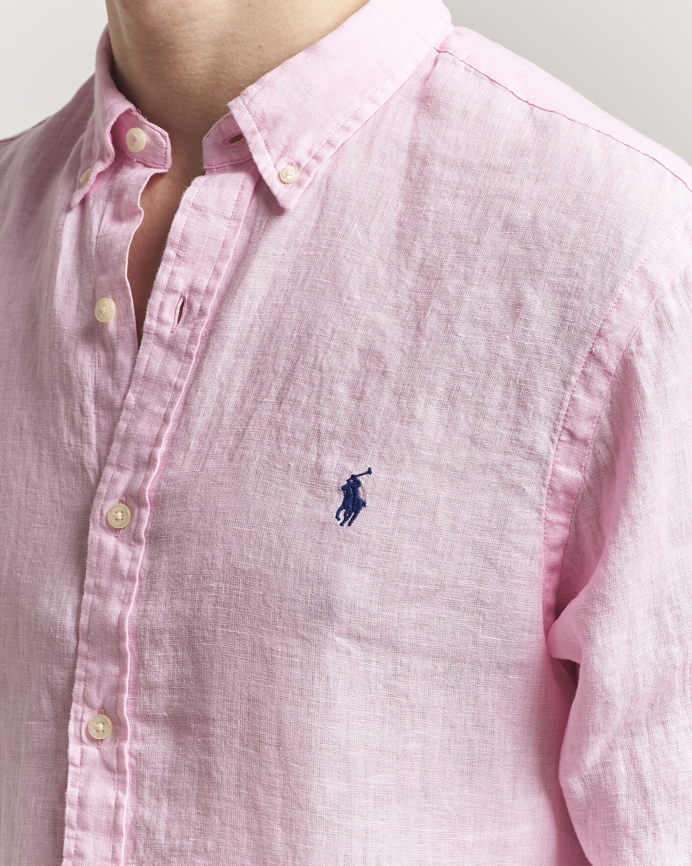 Hombres | Camisas | Polo Ralph Lauren | Slim Fit Linen Shirt Carmel Pink