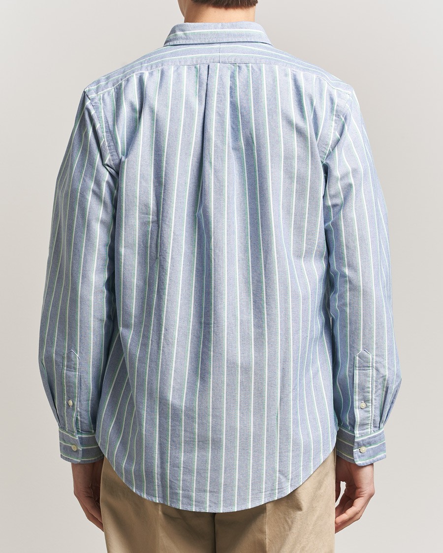 Hombres | Camisas | Polo Ralph Lauren | Custom Fit Striped Oxford Shirt Navy/Green/Multi