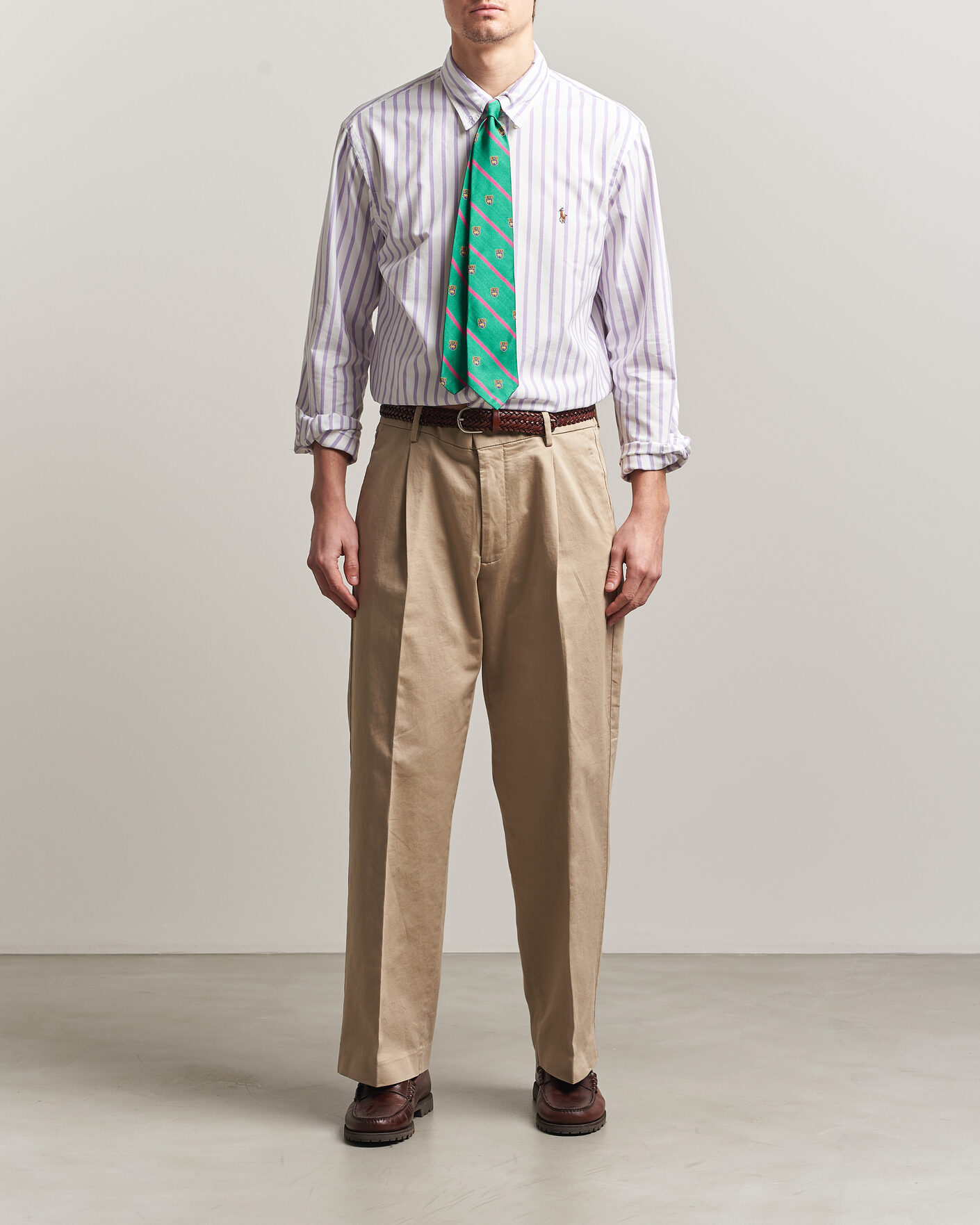 Hombres | Camisas | Polo Ralph Lauren | Custom Fit Striped Oxford Shirt Purple