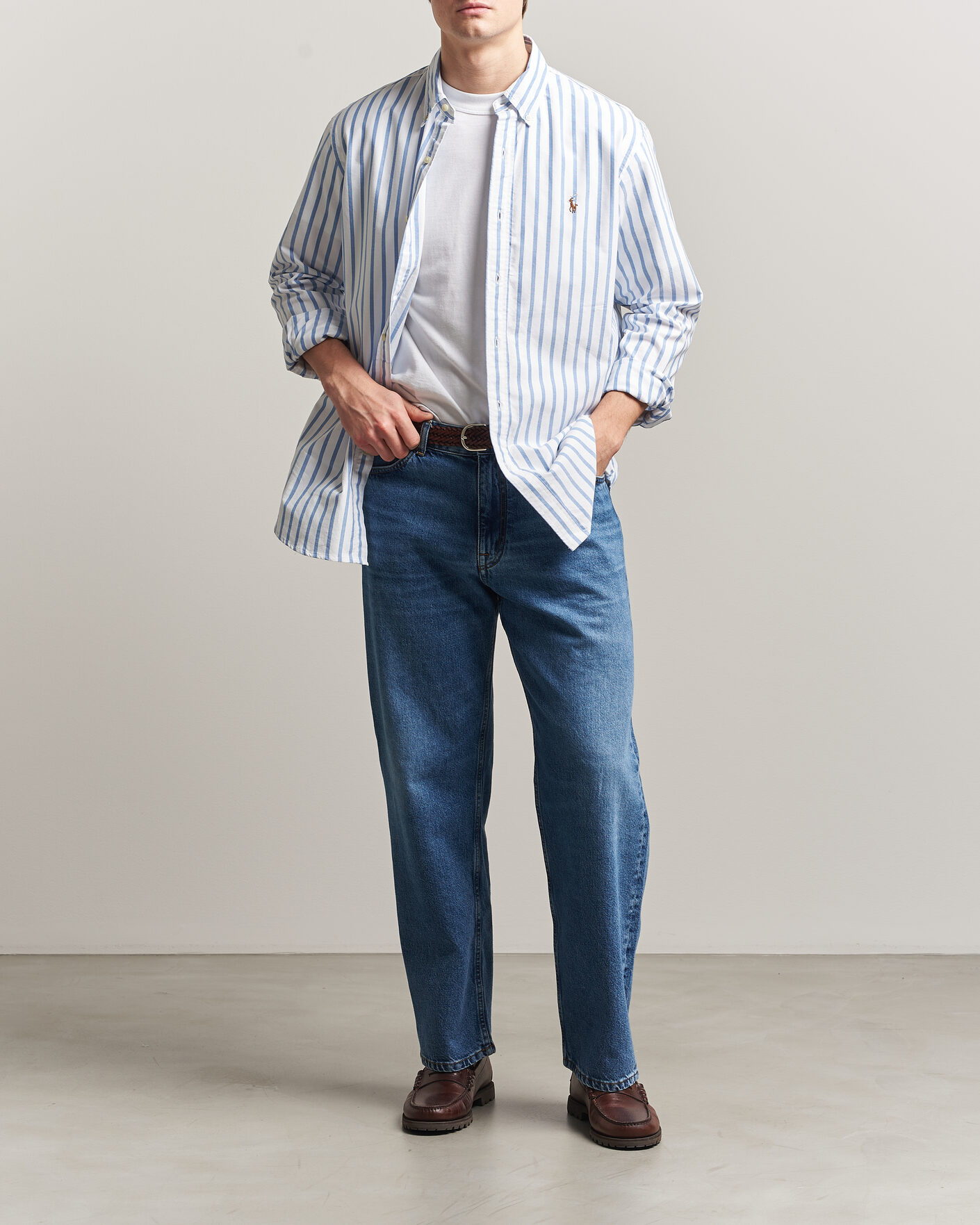 Hombres | Camisas | Polo Ralph Lauren | Custom Fit Striped Oxford Shirt Blue