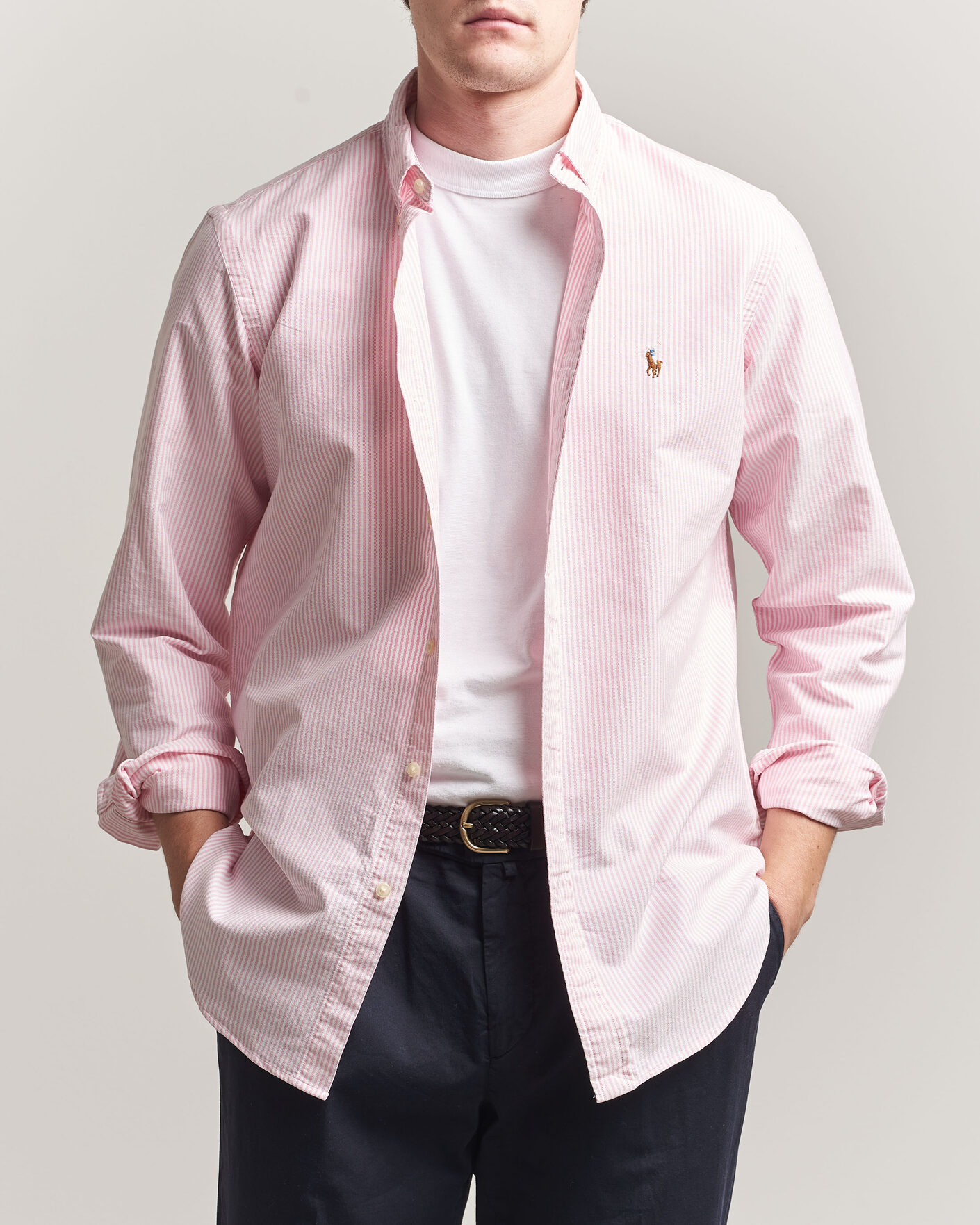 Hombres | Camisas | Polo Ralph Lauren | Custom Fit Micro Striped Oxford Shirt Pink