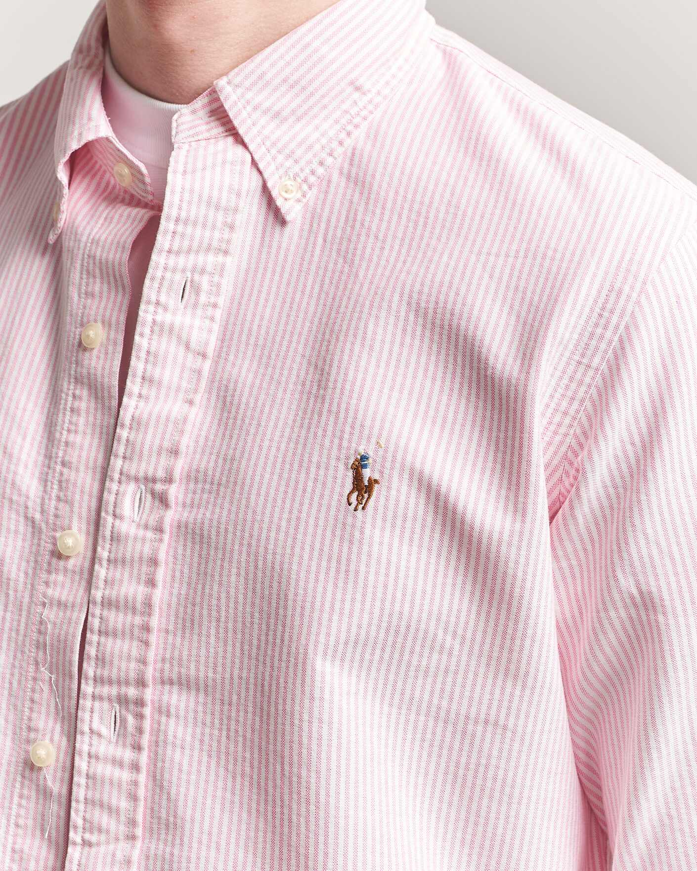 Hombres | Camisas | Polo Ralph Lauren | Custom Fit Micro Striped Oxford Shirt Pink