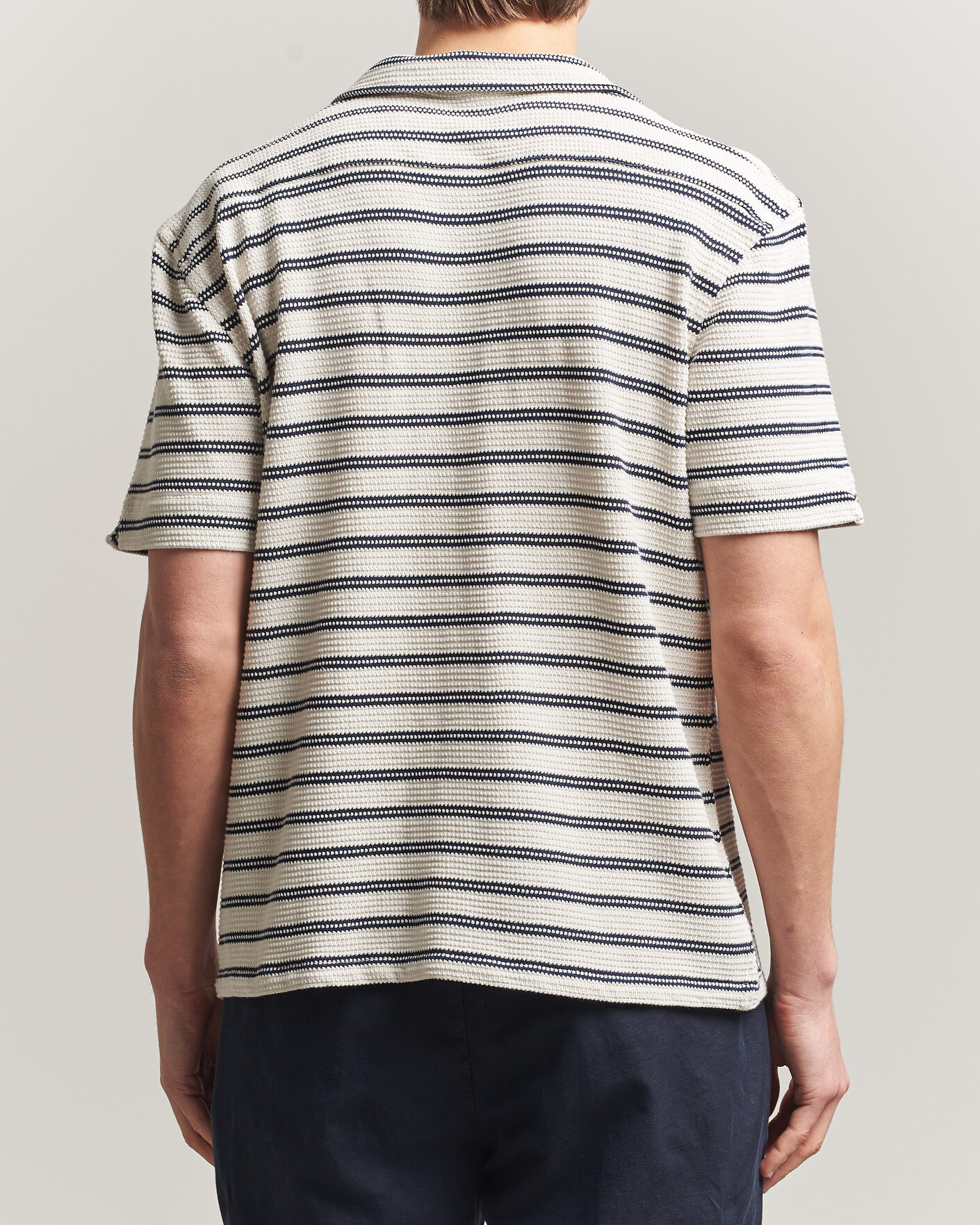 Hombres | Camisas | Polo Ralph Lauren | Knitted Camp Shirt Pale Cream/Newport Navy