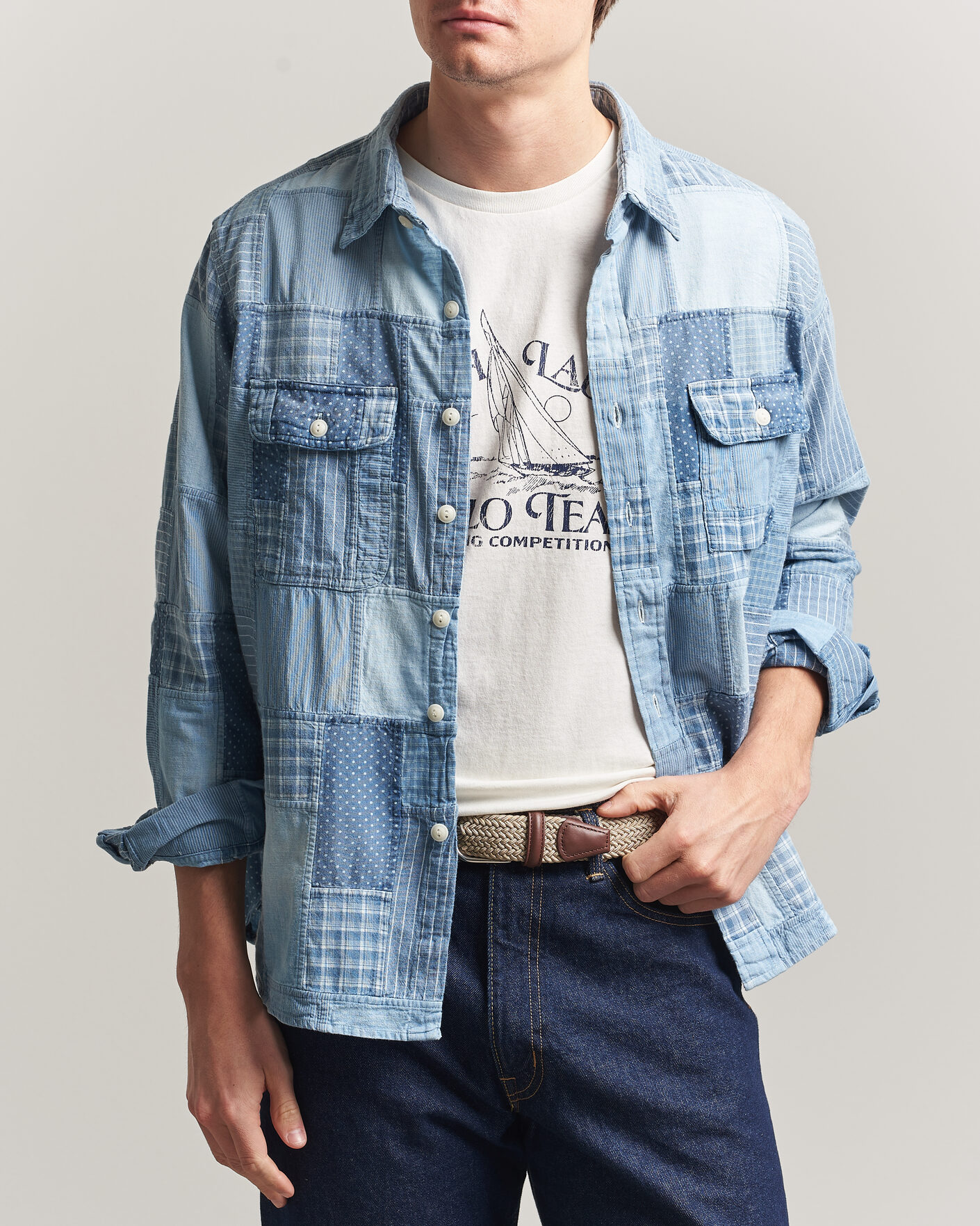 Hombres | Camisas | Polo Ralph Lauren | Indigo Patchwork Shirt Blue