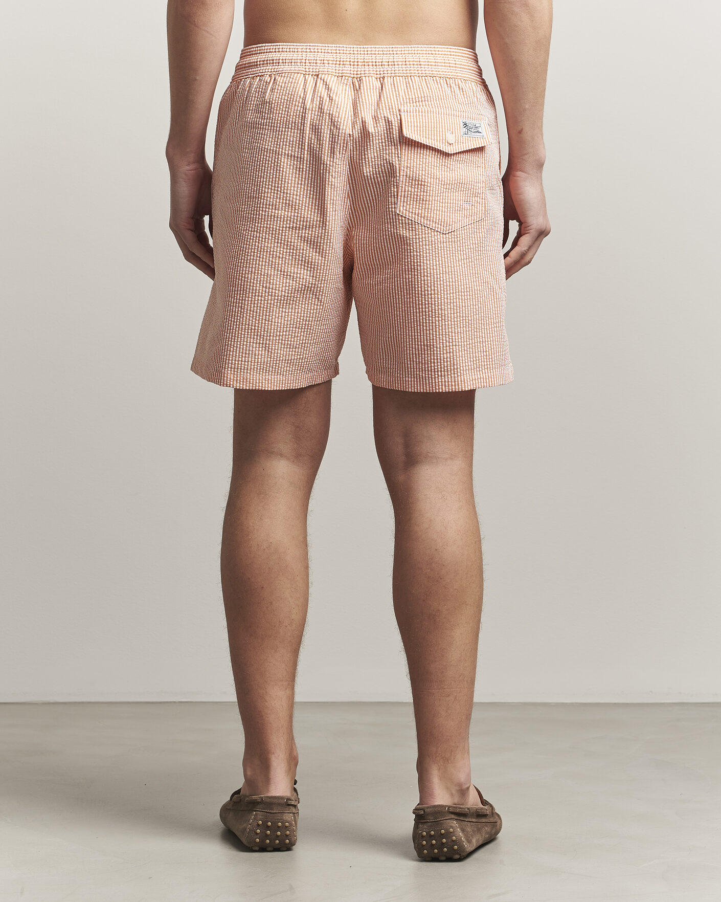 Hombres | Bañadores | Polo Ralph Lauren | Traveler Mid Trunk Seersucker Peach