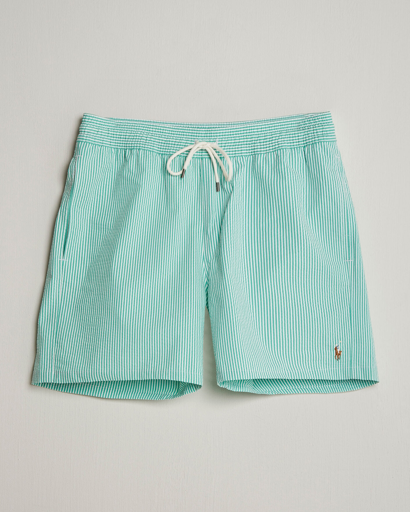 Hombres | Bañadores | Polo Ralph Lauren | Traveler Mid Trunk Seersucker Green