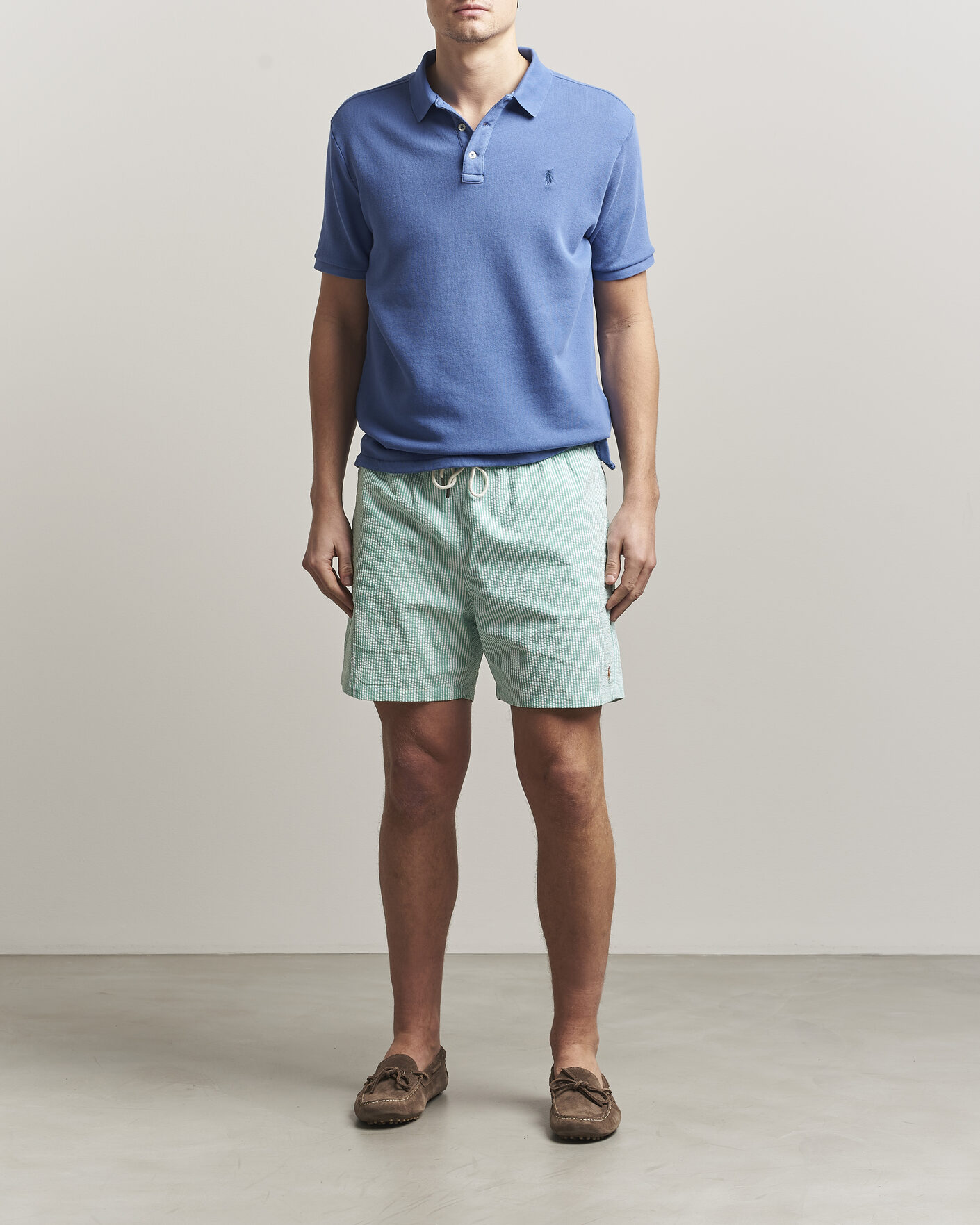 Hombres | Bañadores | Polo Ralph Lauren | Traveler Mid Trunk Seersucker Green