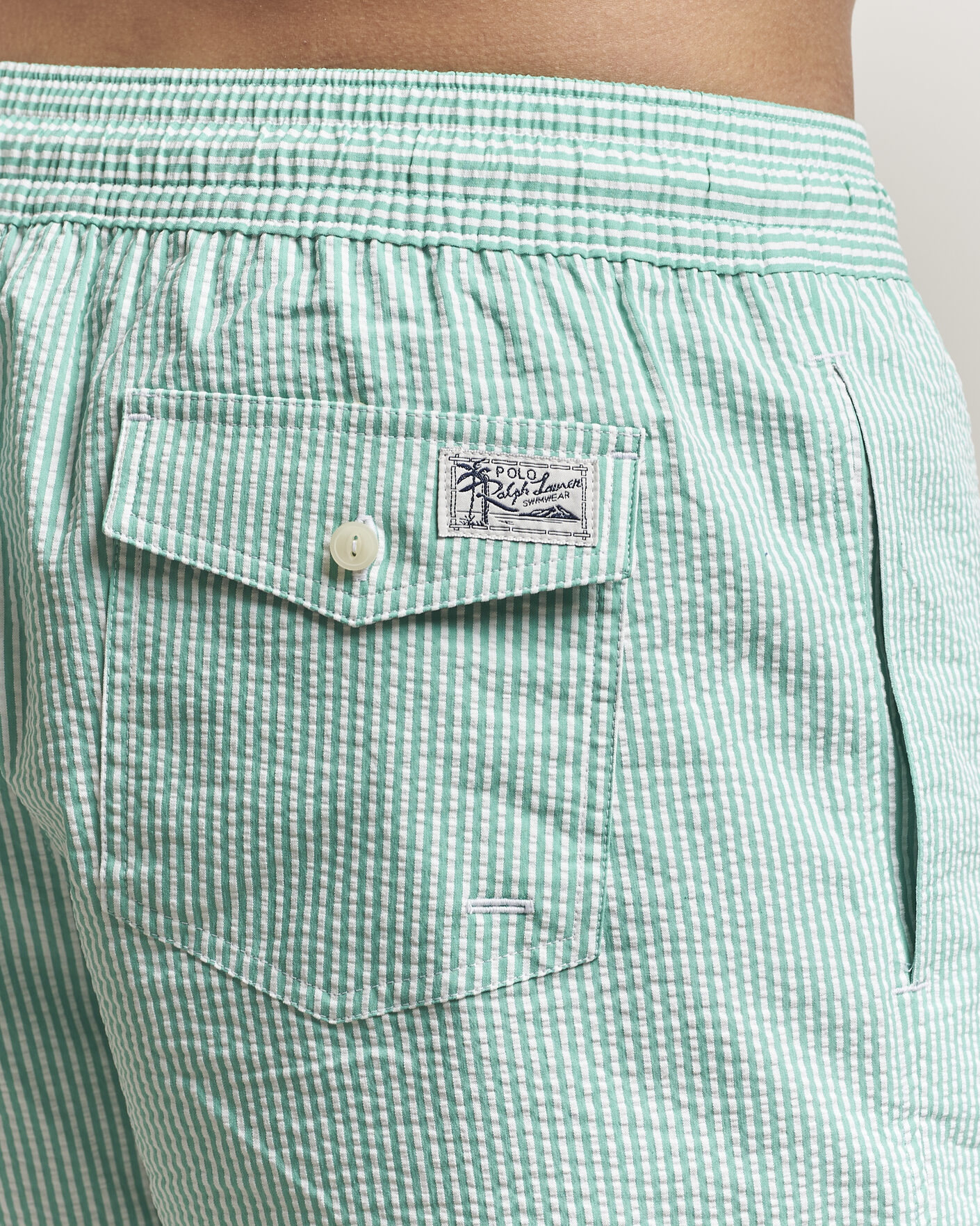 Hombres | Bañadores | Polo Ralph Lauren | Traveler Mid Trunk Seersucker Green