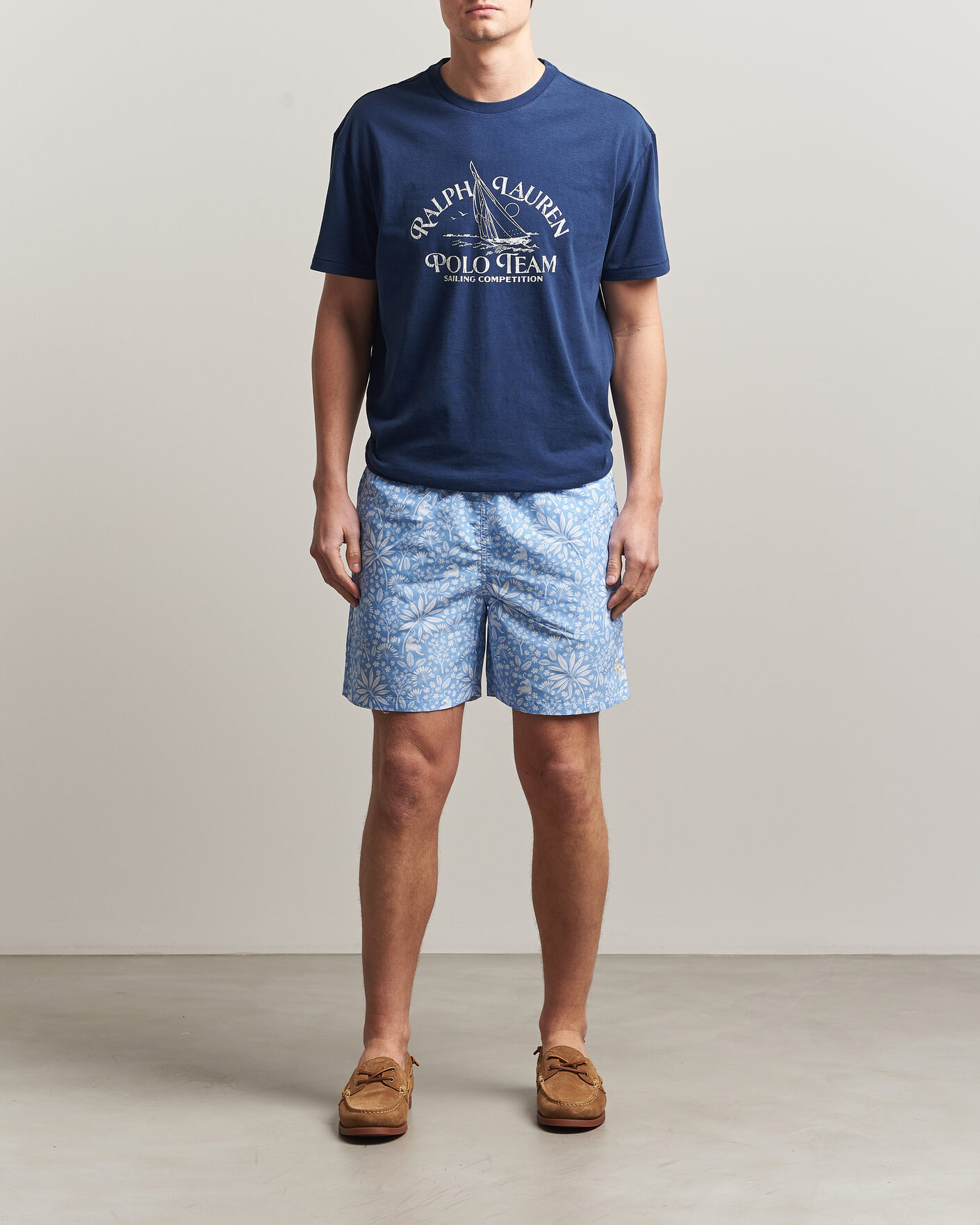 Hombres | Bañadores | Polo Ralph Lauren | Traveler Print Mid Trunk Blue