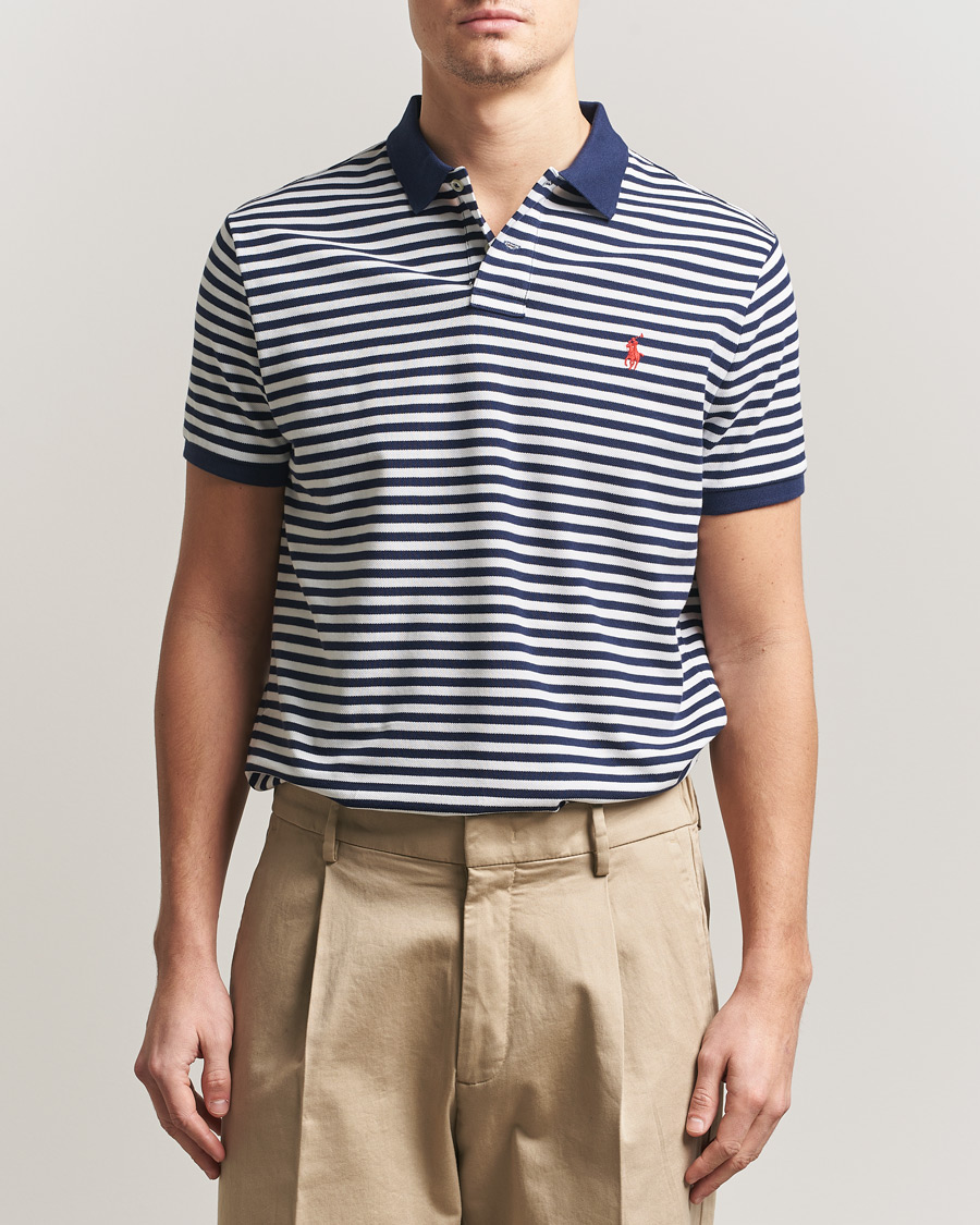 Hombres | Polos | Polo Ralph Lauren | Custom Slim Fit Striped Polo Navy/White