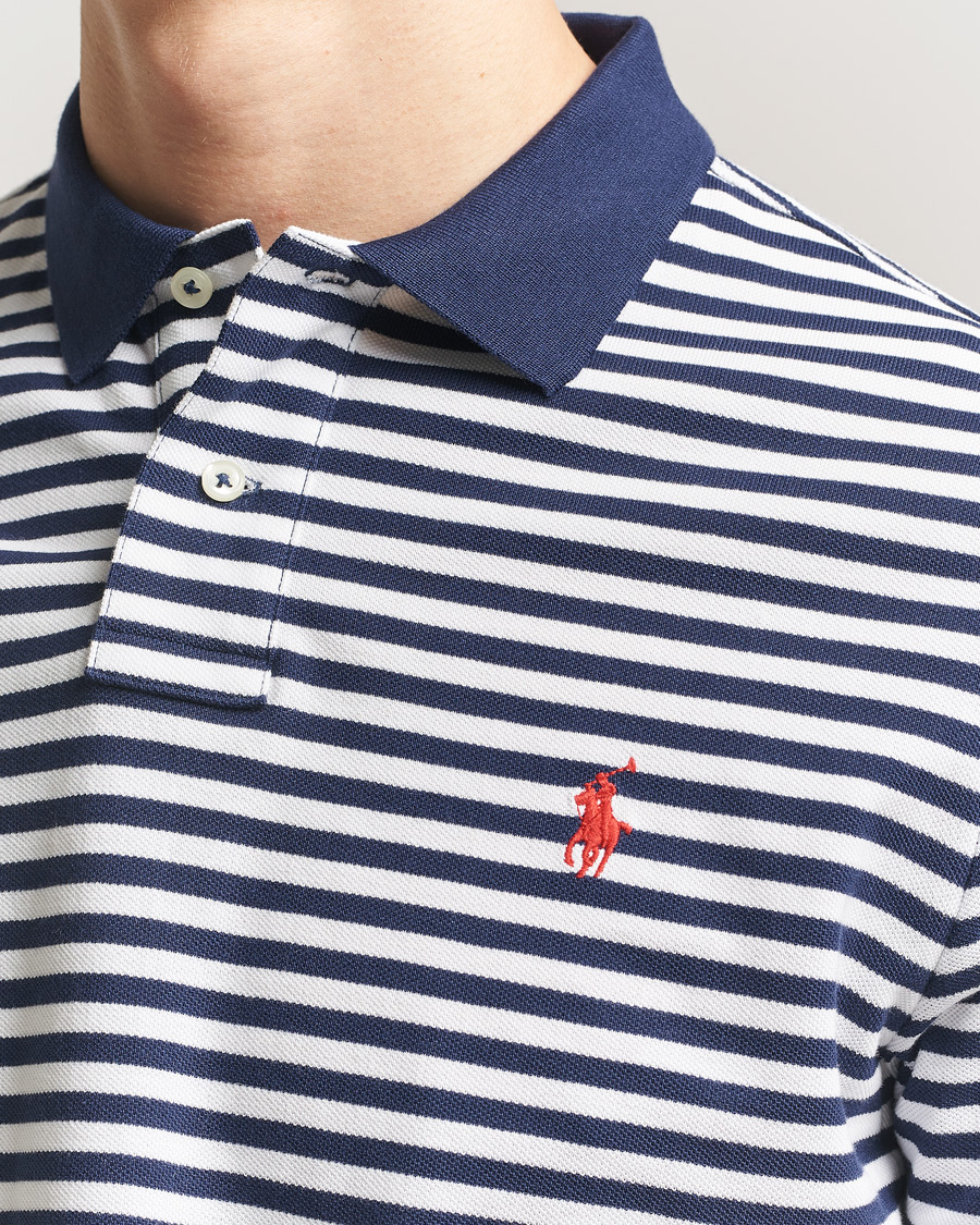 Hombres | Polos | Polo Ralph Lauren | Custom Slim Fit Striped Polo Navy/White