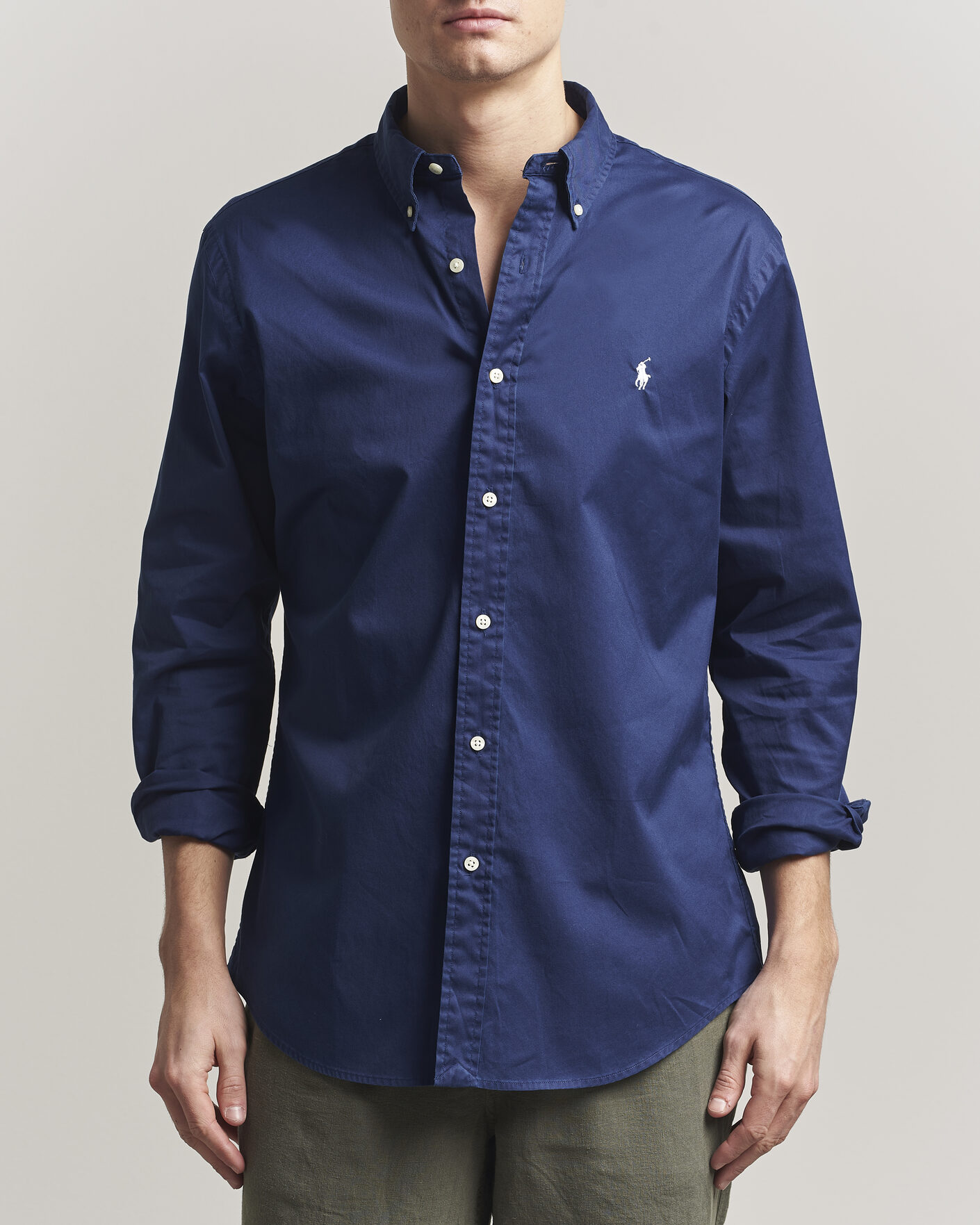 Hombres | Camisas | Polo Ralph Lauren | Custom Fit Garment Twill Shirt Newport Navy