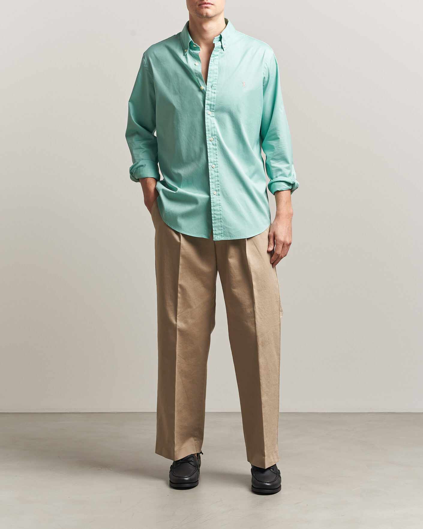 Hombres | Camisas | Polo Ralph Lauren | Custom Fit Garment Twill Shirt Celadon