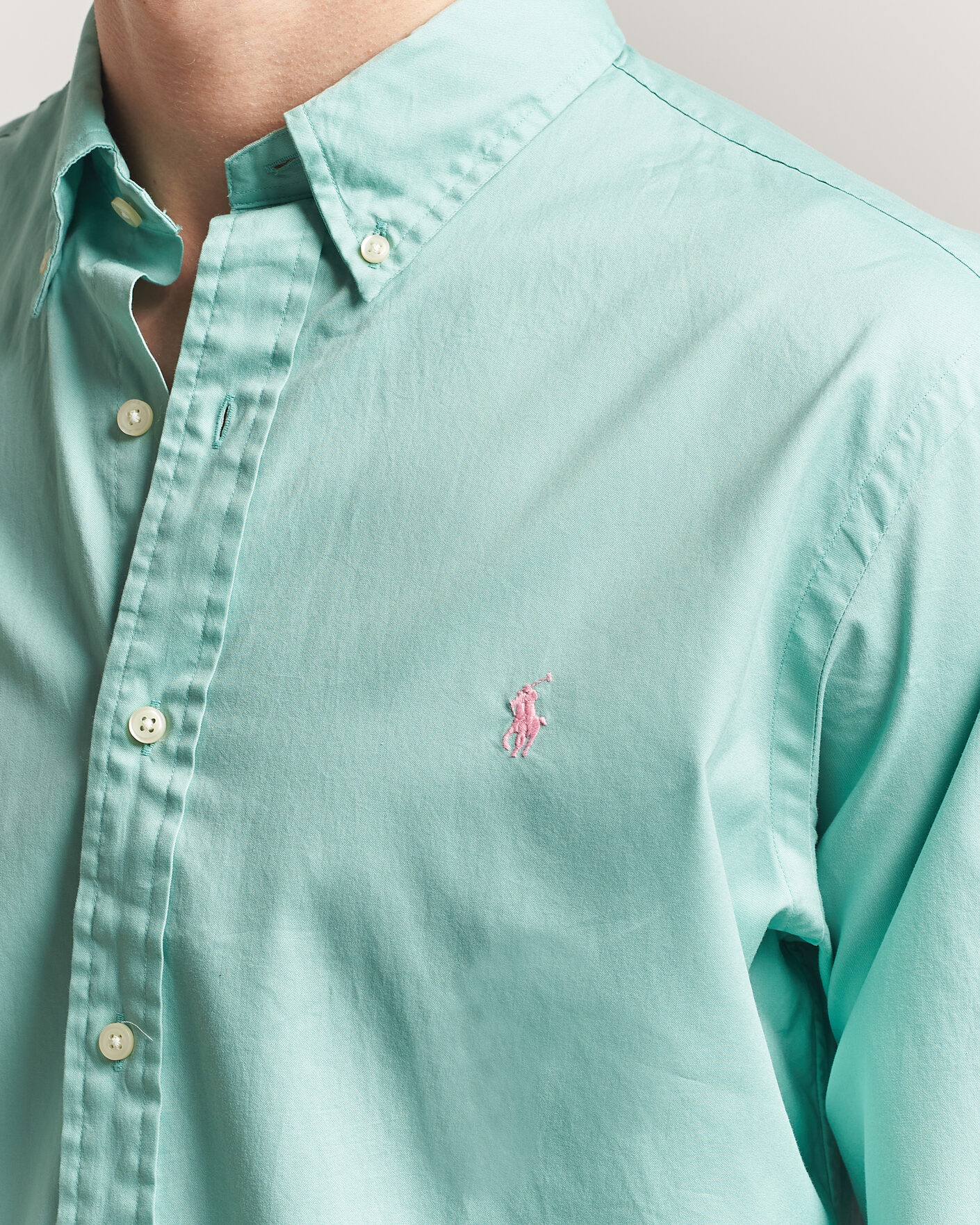 Hombres | Camisas | Polo Ralph Lauren | Custom Fit Garment Twill Shirt Celadon