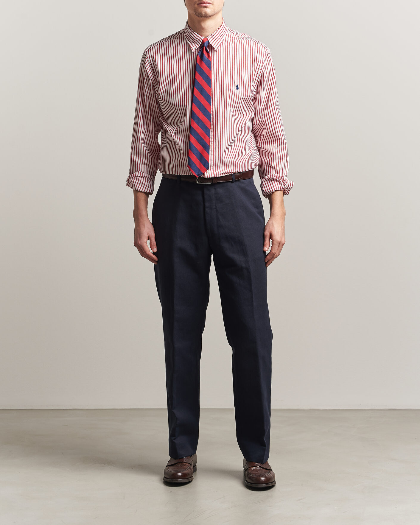 Hombres | Camisas | Polo Ralph Lauren | Custom Fit Poplin Striped Shirt Bristol Red