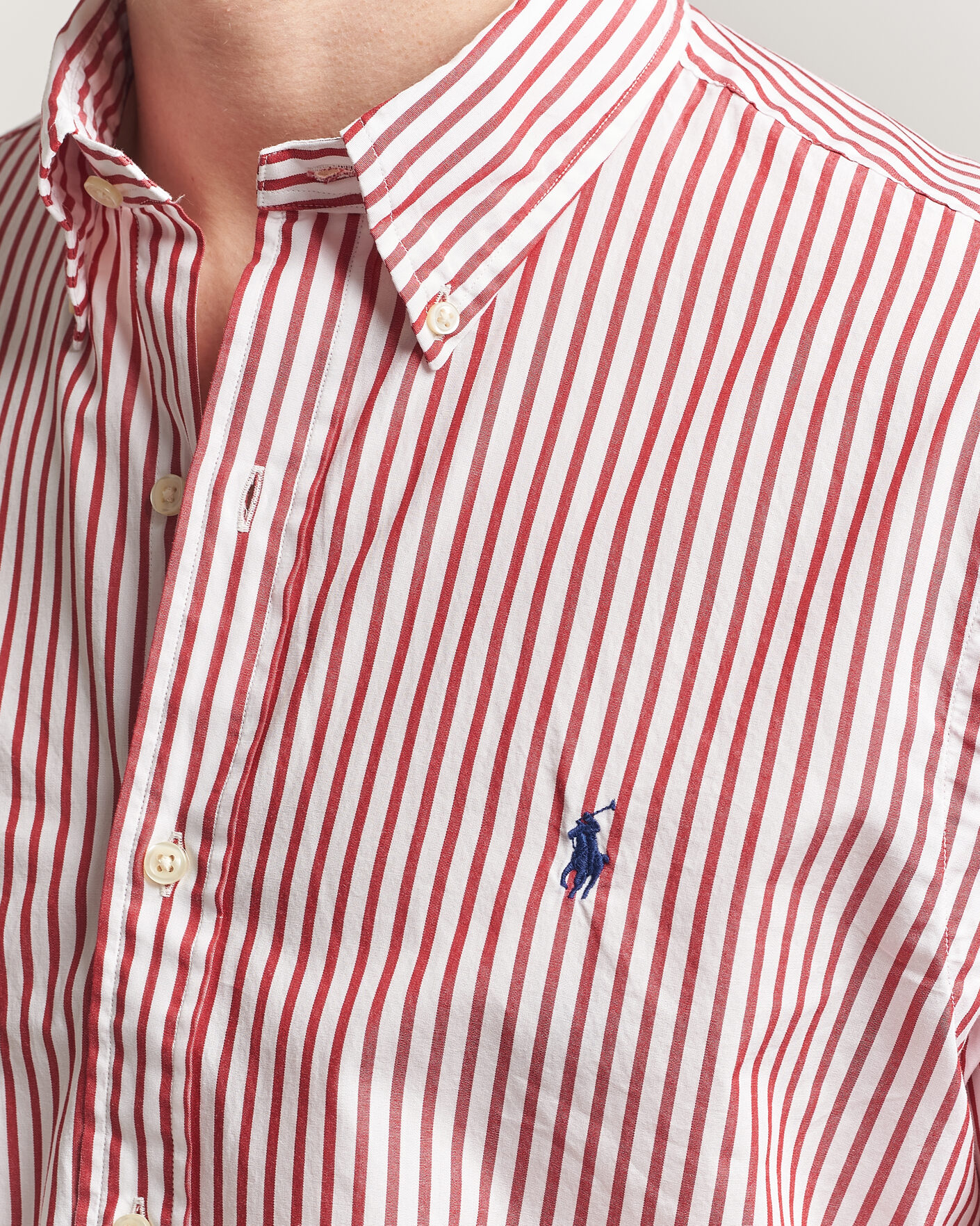 Hombres | Camisas | Polo Ralph Lauren | Custom Fit Poplin Striped Shirt Bristol Red