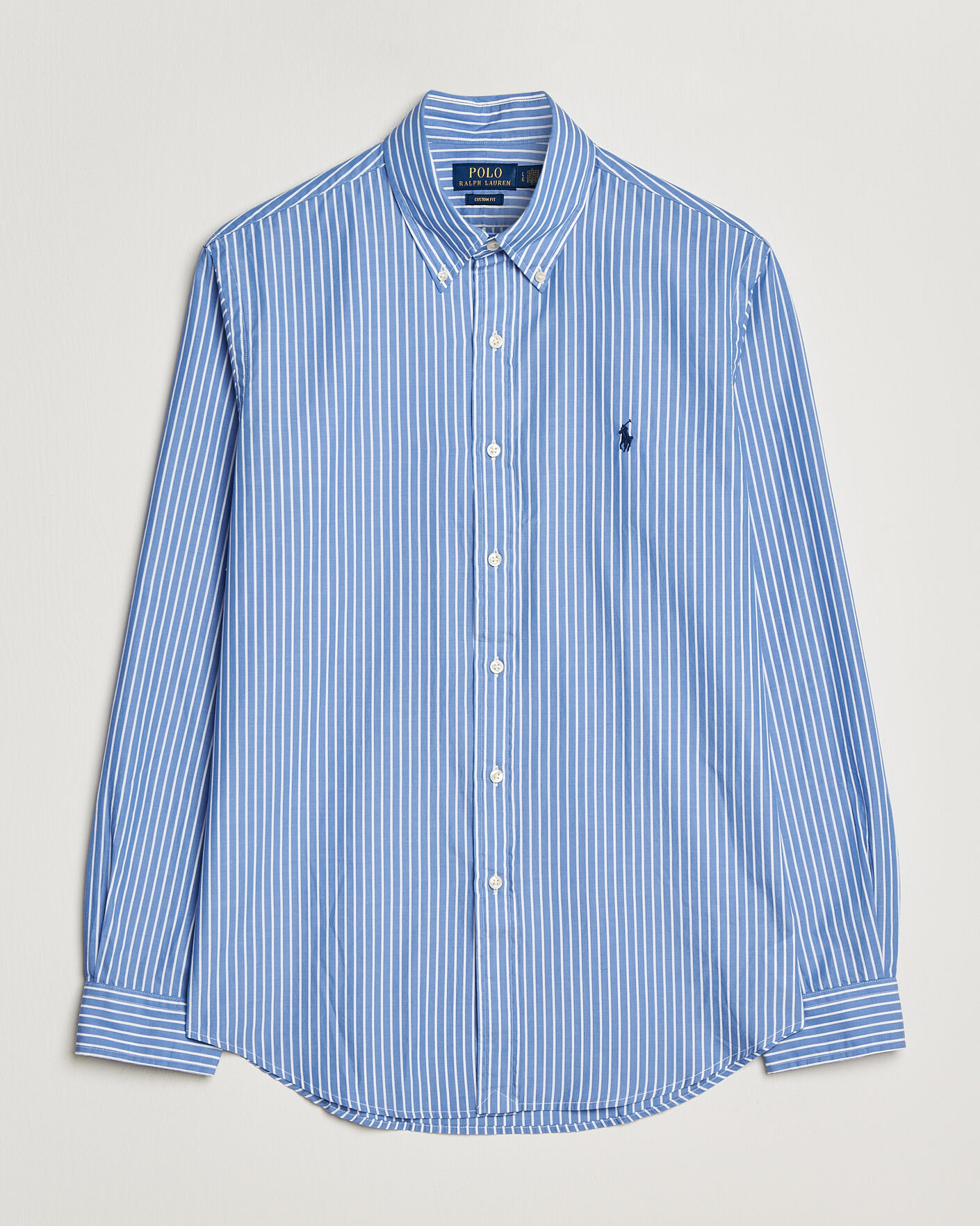 Hombres | Camisas | Polo Ralph Lauren | Custom Fit Poplin Striped Shirt Medium Blue