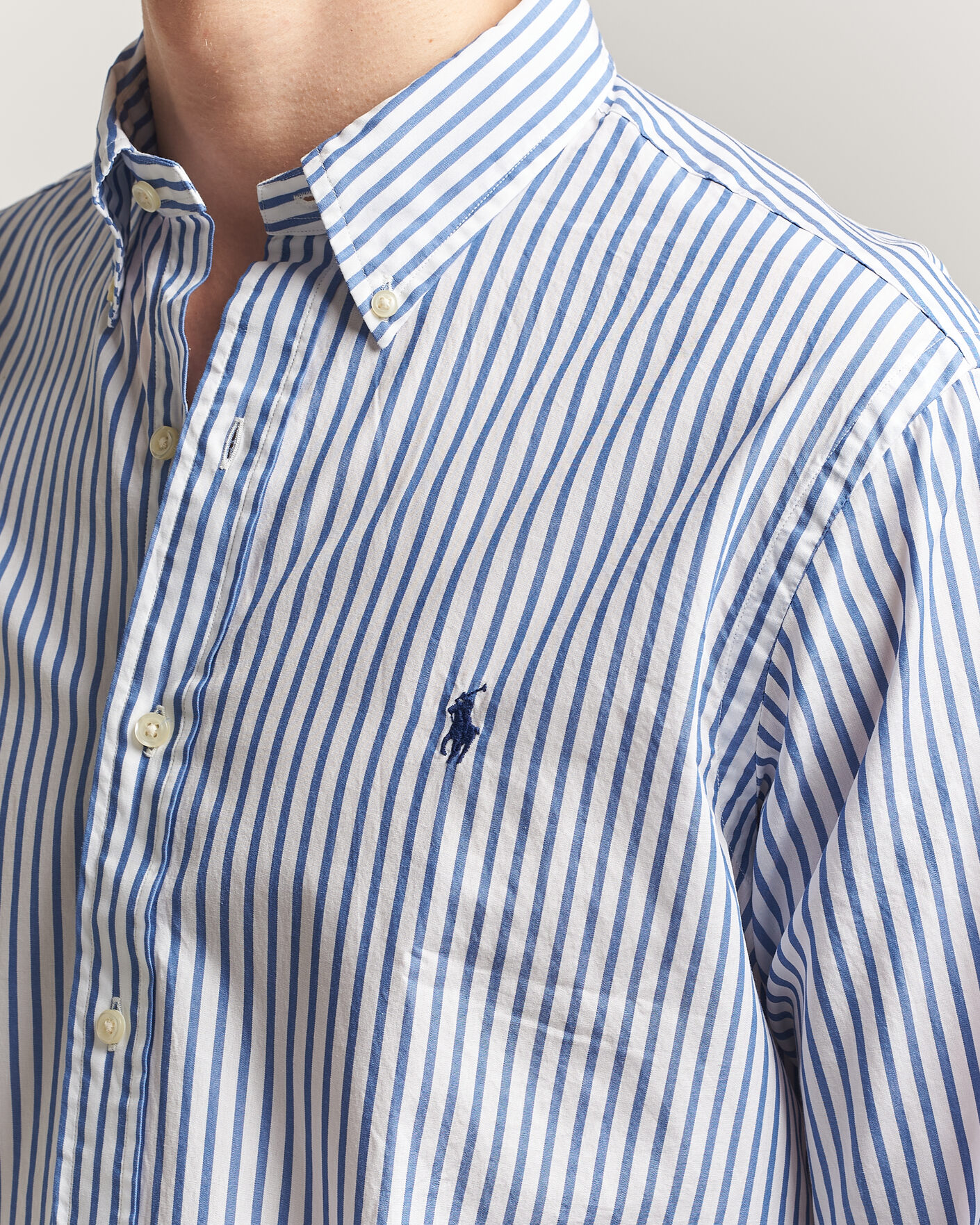 Hombres | Camisas | Polo Ralph Lauren | Custom Fit Poplin Striped Shirt Blue