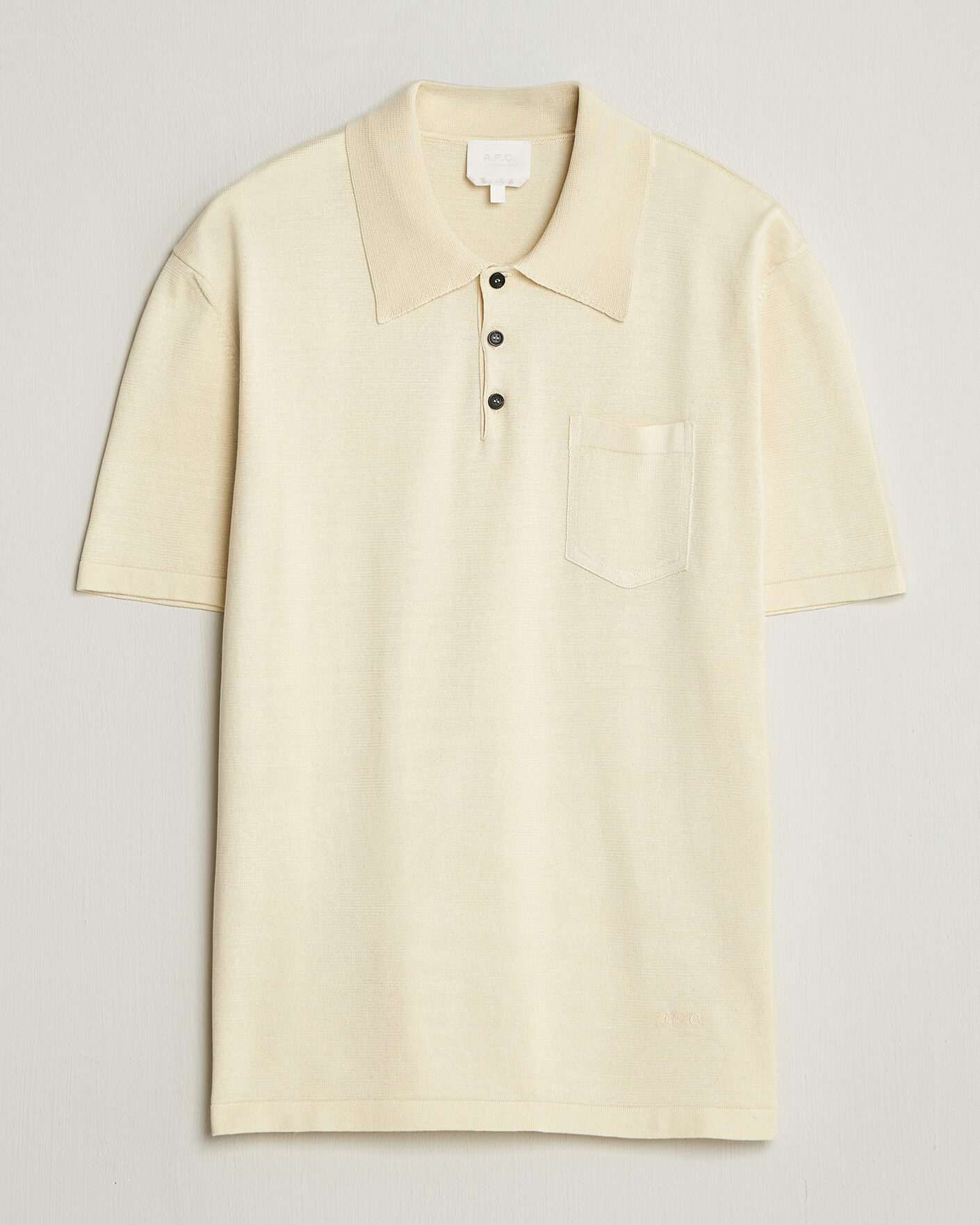 Hombres | Polos | A.P.C. | Colin Knitted Polo Ecru