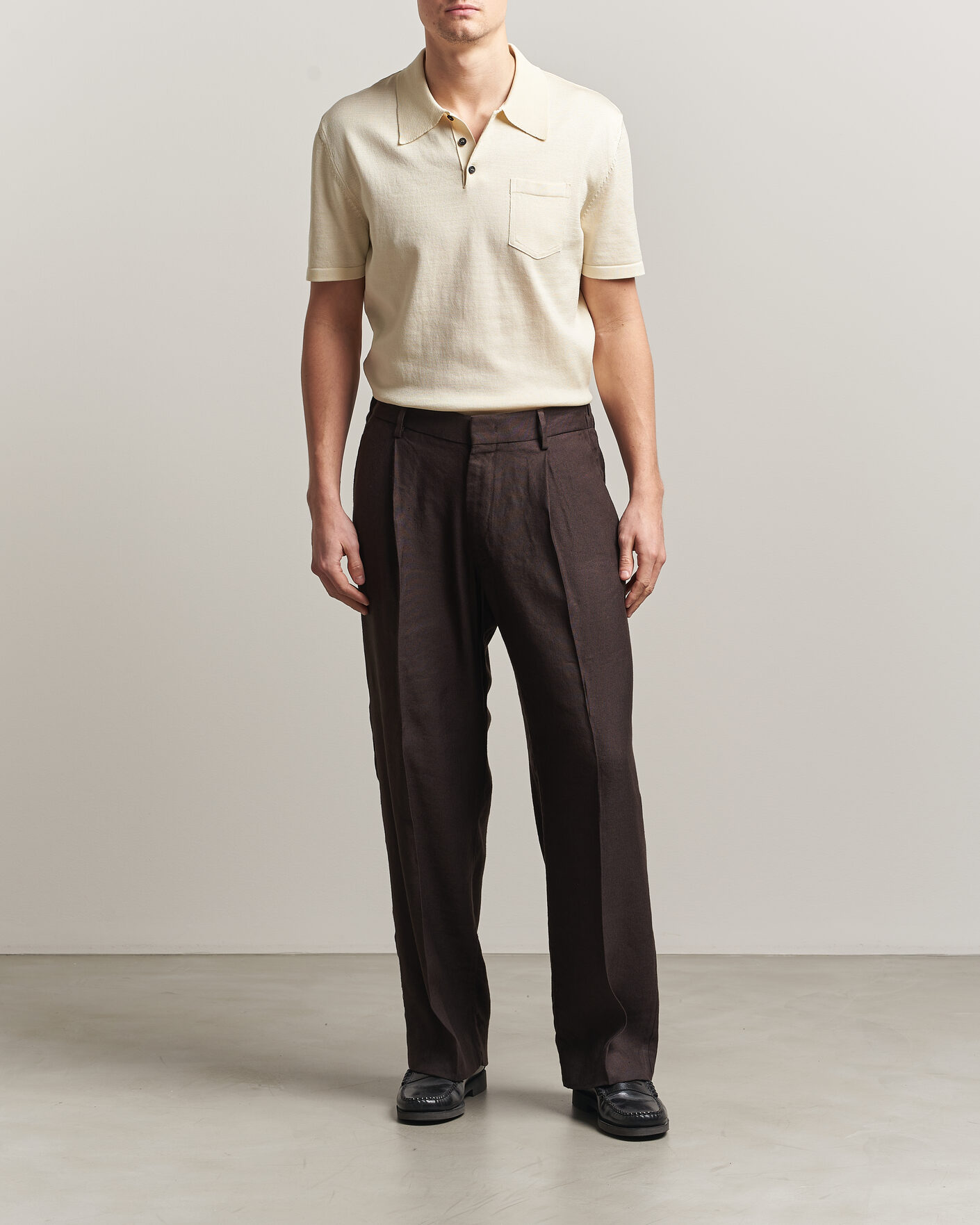 Hombres | Polos | A.P.C. | Colin Knitted Polo Ecru