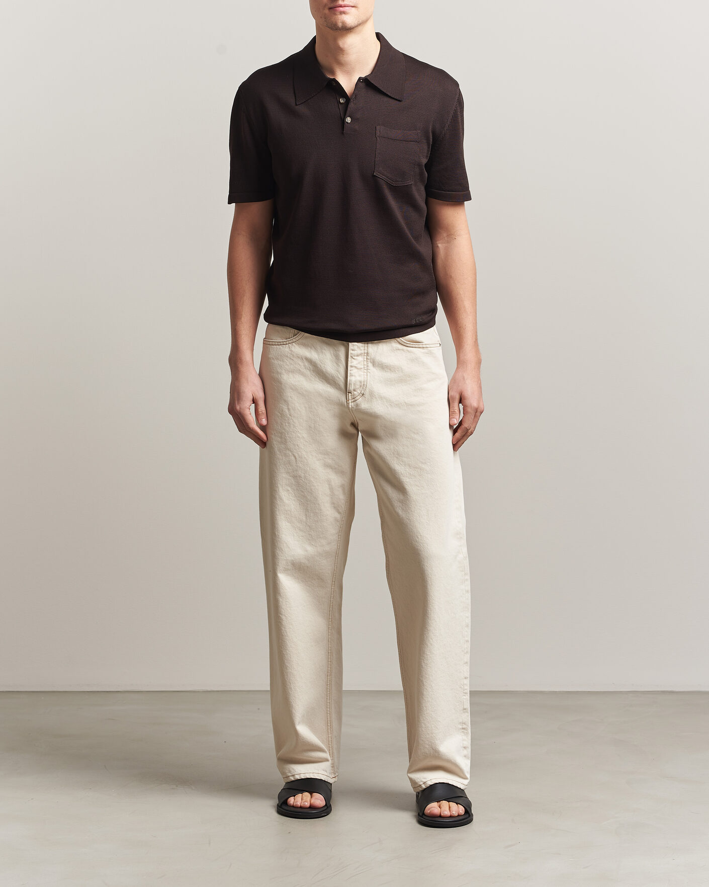 Hombres | Polos | A.P.C. | Colin Knitted Polo Brown