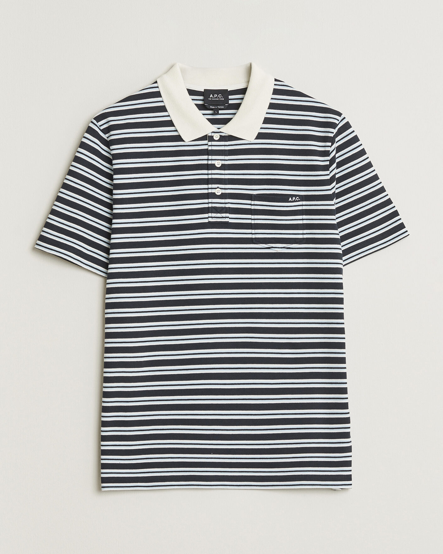 Hombres | Polos | A.P.C. | Oscar Striped Polo Dark Navy