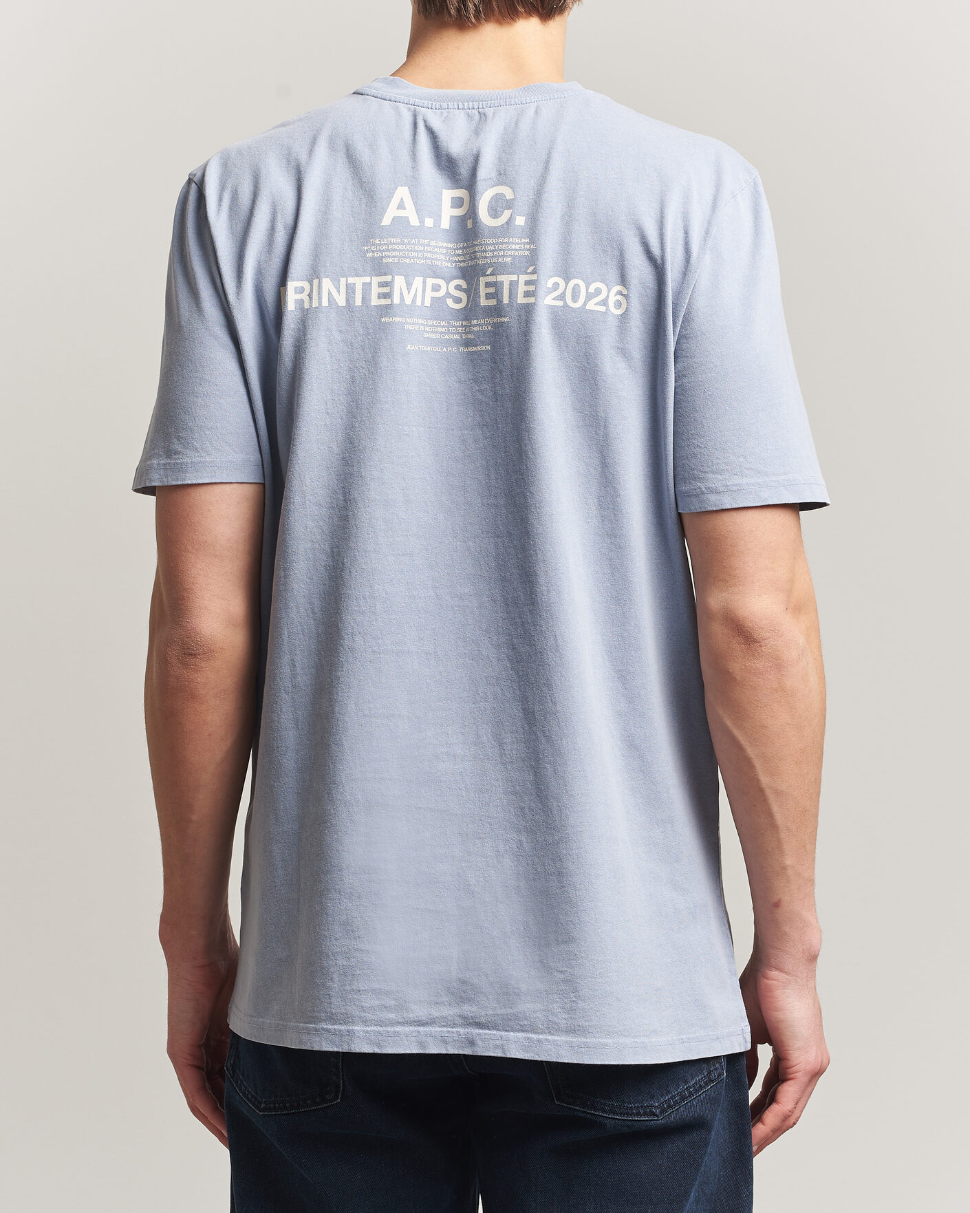 Hombres | Camisetas | A.P.C. | Printed Crew Neck T-Shirt Light Blue