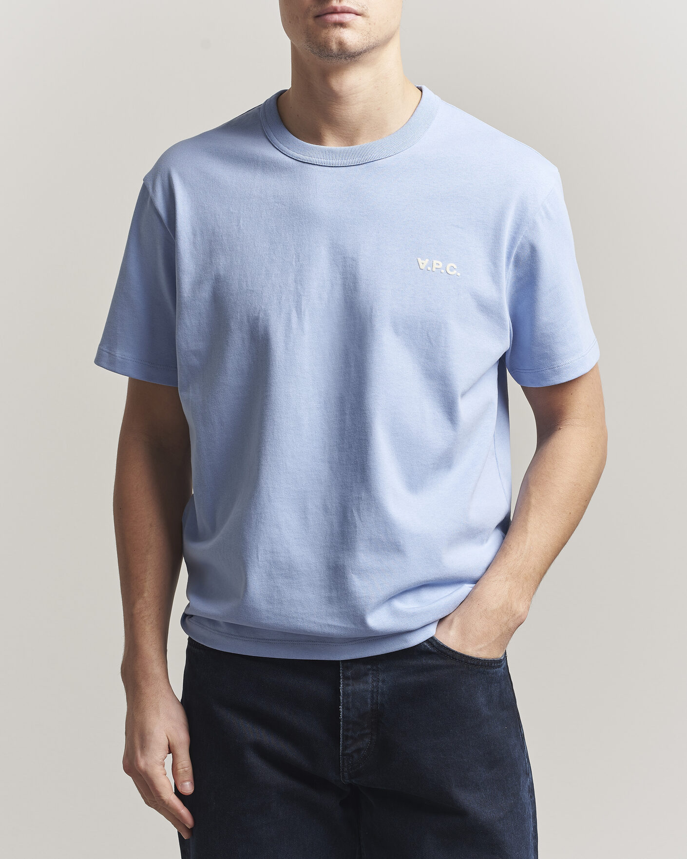 Hombres | Camisetas | A.P.C. | Boxy Fit Petit VPC T-Shirt Light Blue