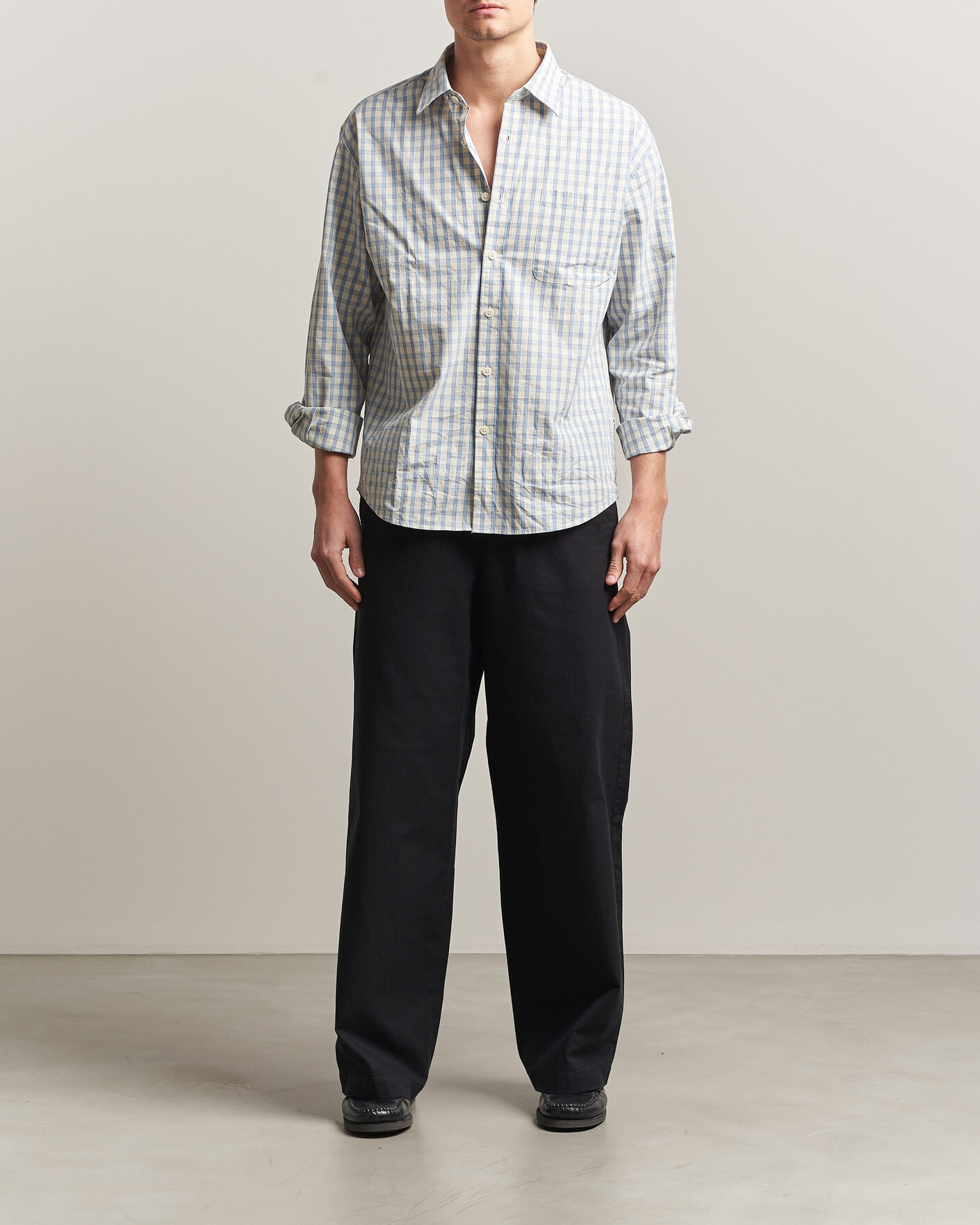 Hombres | Pantalones | A.P.C. | Lou Cotton/Linen Drawstring Trousers Faded Black