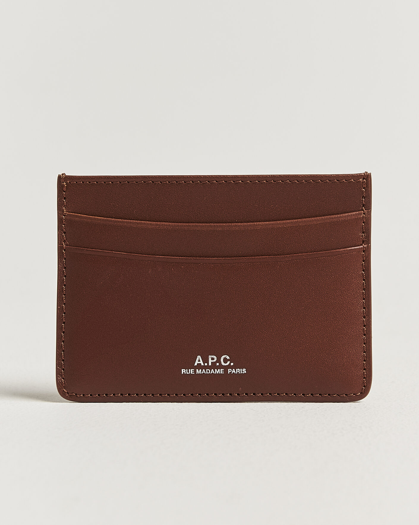 Hombres | Billeteras | A.P.C. | Calf Leather Card Holder Hazelnut