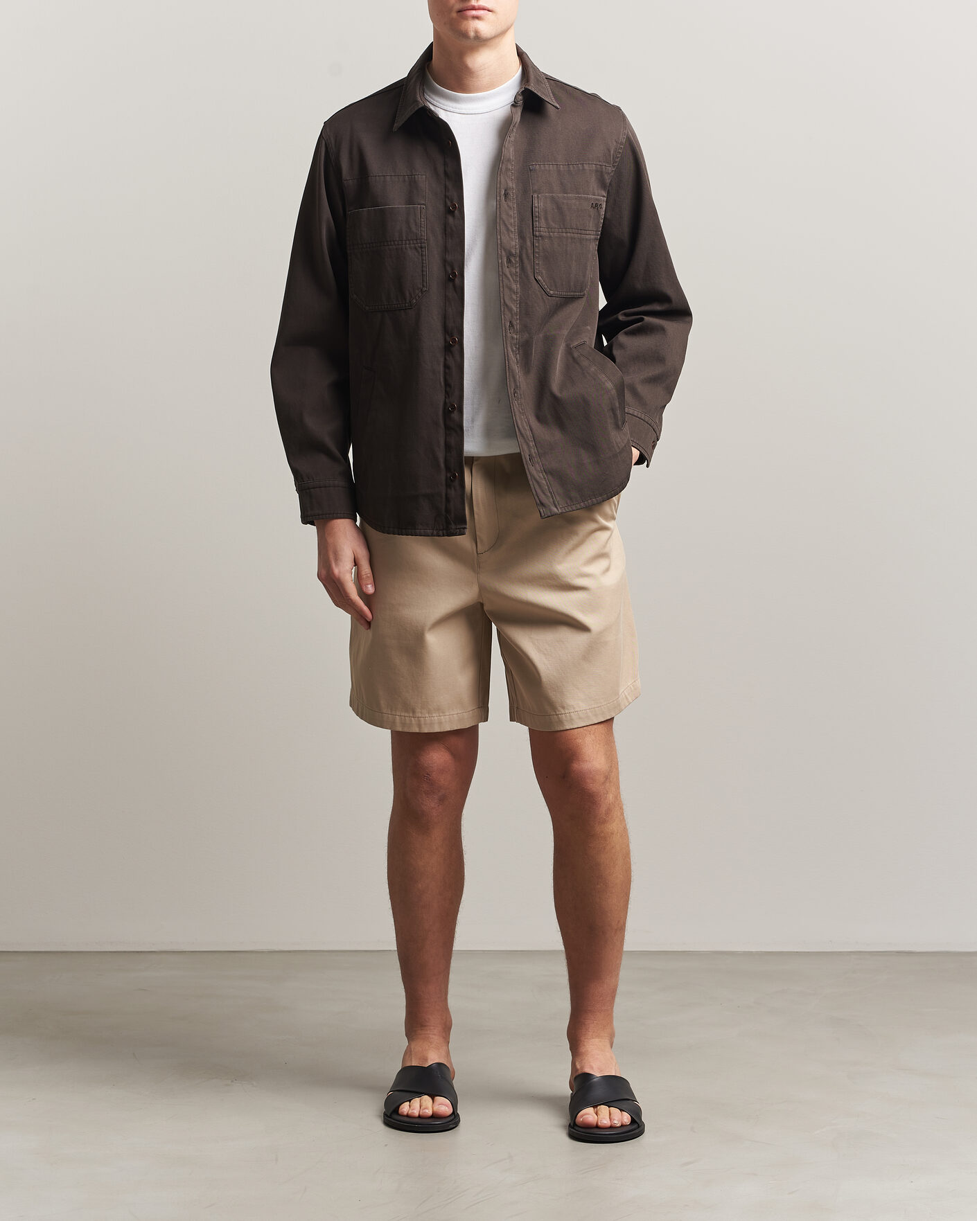 Hombres | Camisas | A.P.C. | Noah Cotton Overshirt Dark Brown