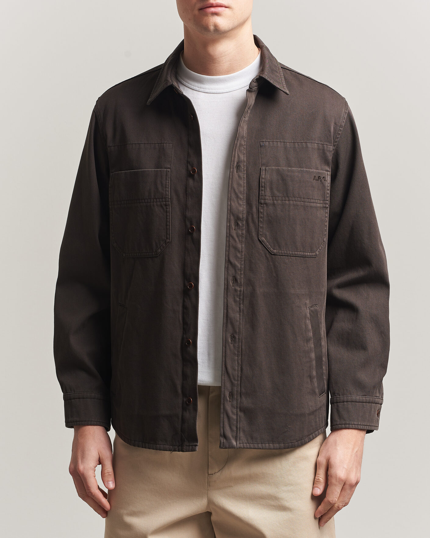 Hombres | Camisas | A.P.C. | Noah Cotton Overshirt Dark Brown