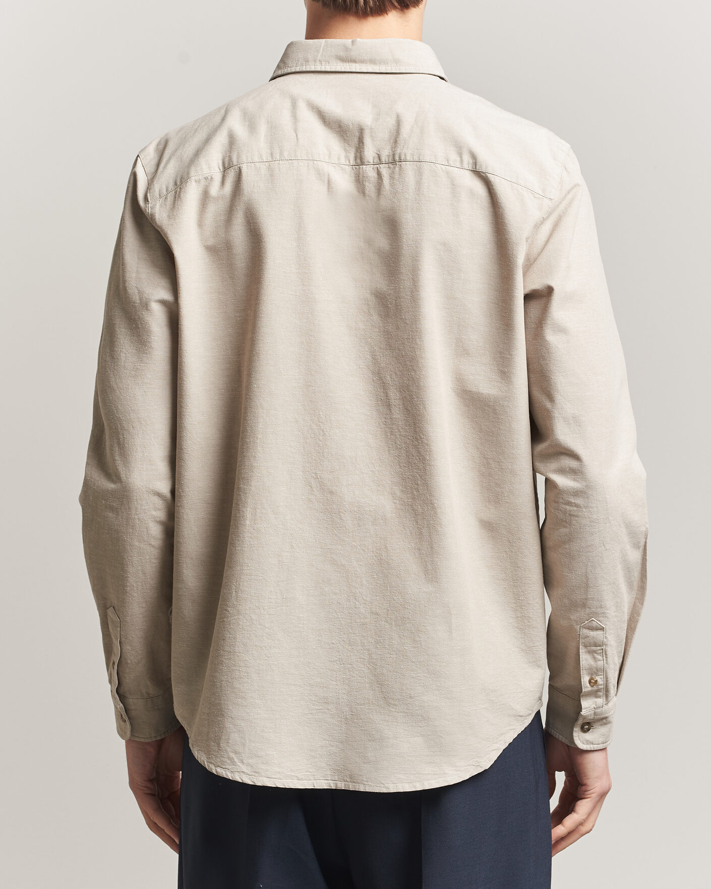 Hombres | Camisas | A.P.C. | Harris Cotton/Linen Shirt Sage Green