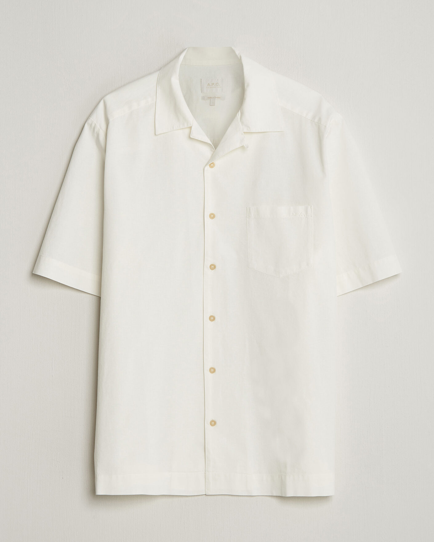 Hombres | Camisas | A.P.C. | Jude Cotton/Linen Short Sleeve Shirt White