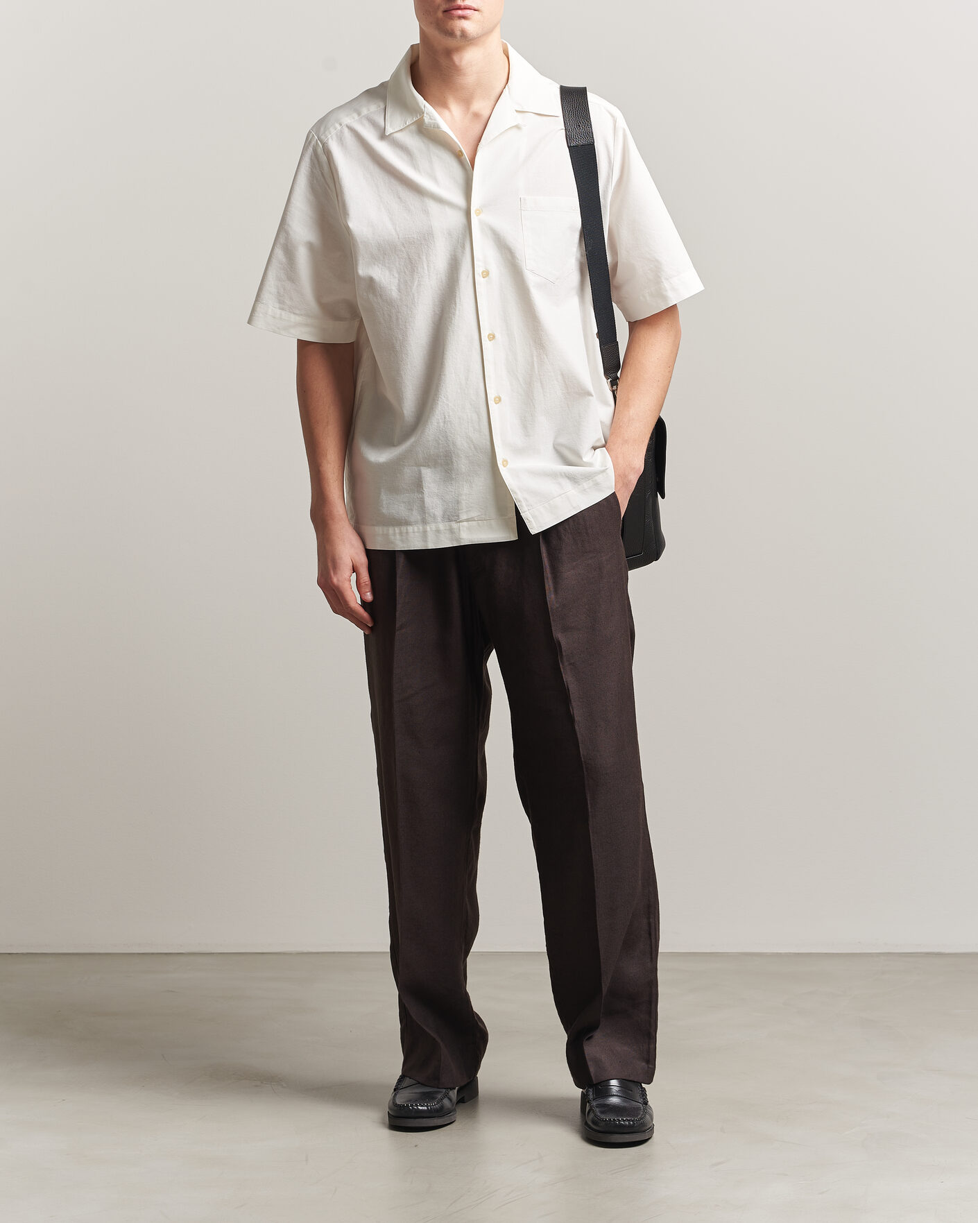 Hombres | Camisas | A.P.C. | Jude Cotton/Linen Short Sleeve Shirt White