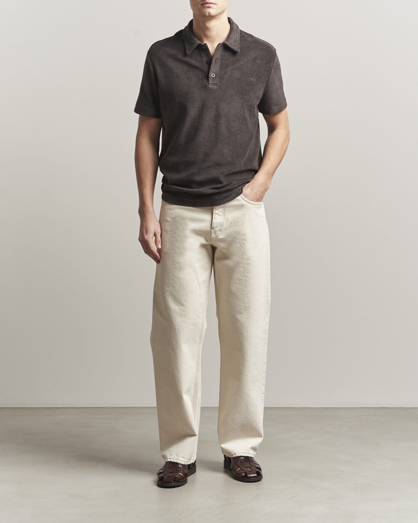 Hombres | Polos | A.P.C. | Julian Cotton Knitted Polo Brown