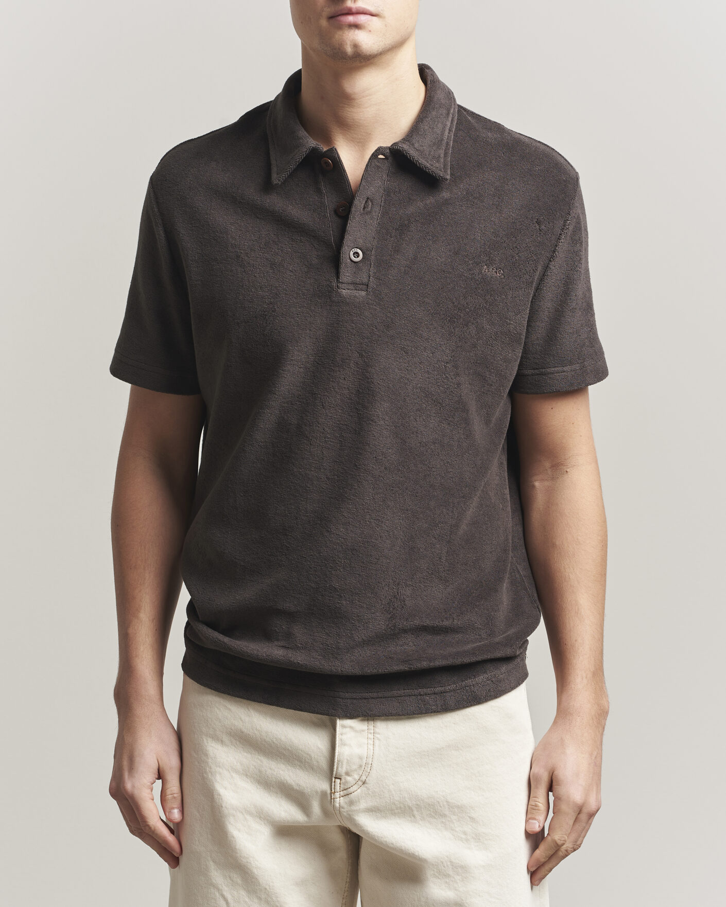 Hombres | Polos | A.P.C. | Julian Cotton Knitted Polo Brown