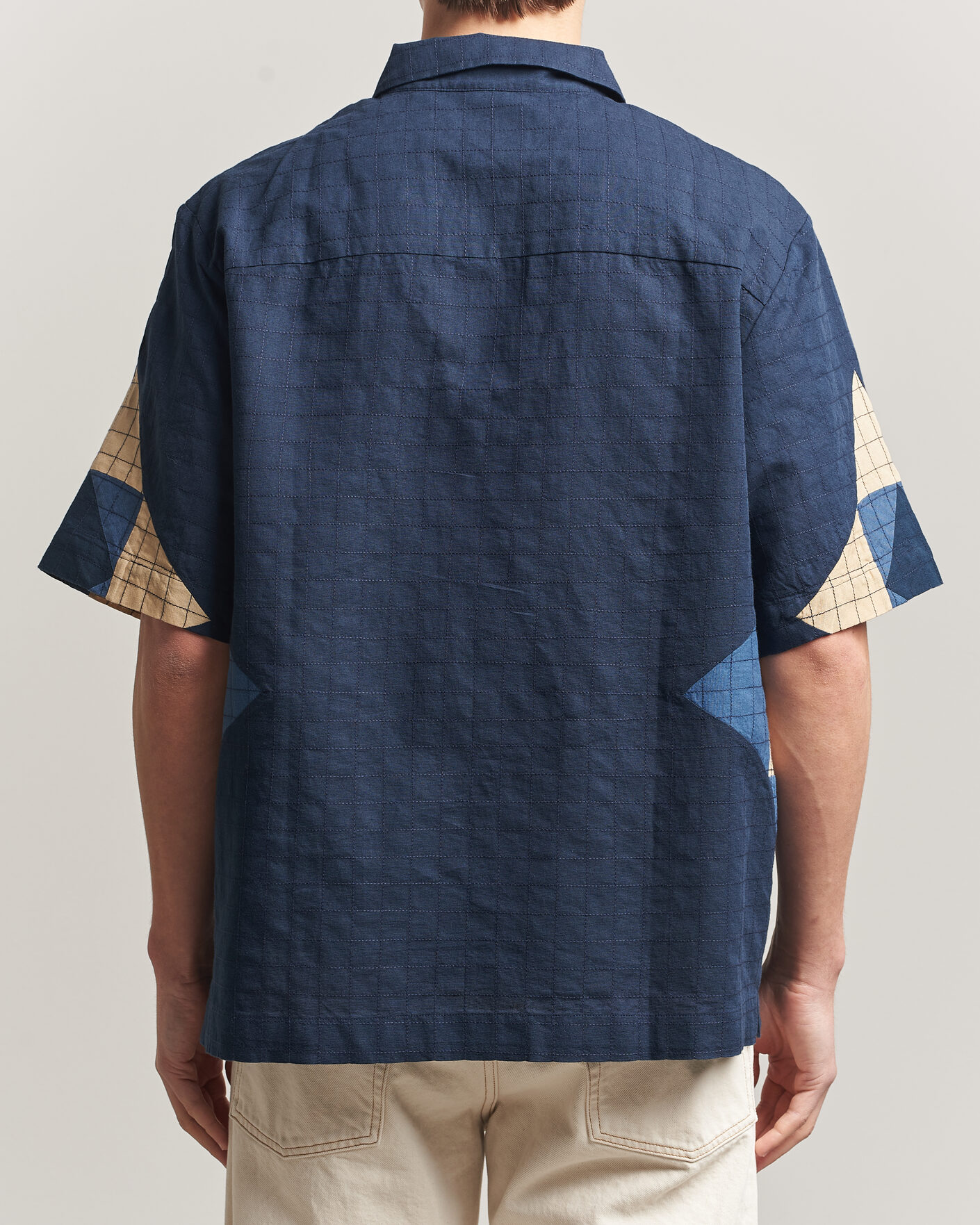 Hombres | Camisas | A.P.C. | Patchwork Short Sleeve Indigo