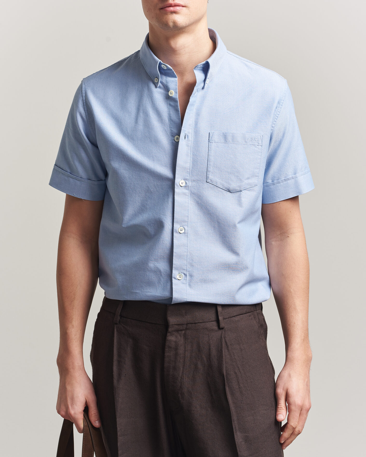Hombres | Camisas | A.P.C. | Jack Short Sleeve Shirt Light Blue